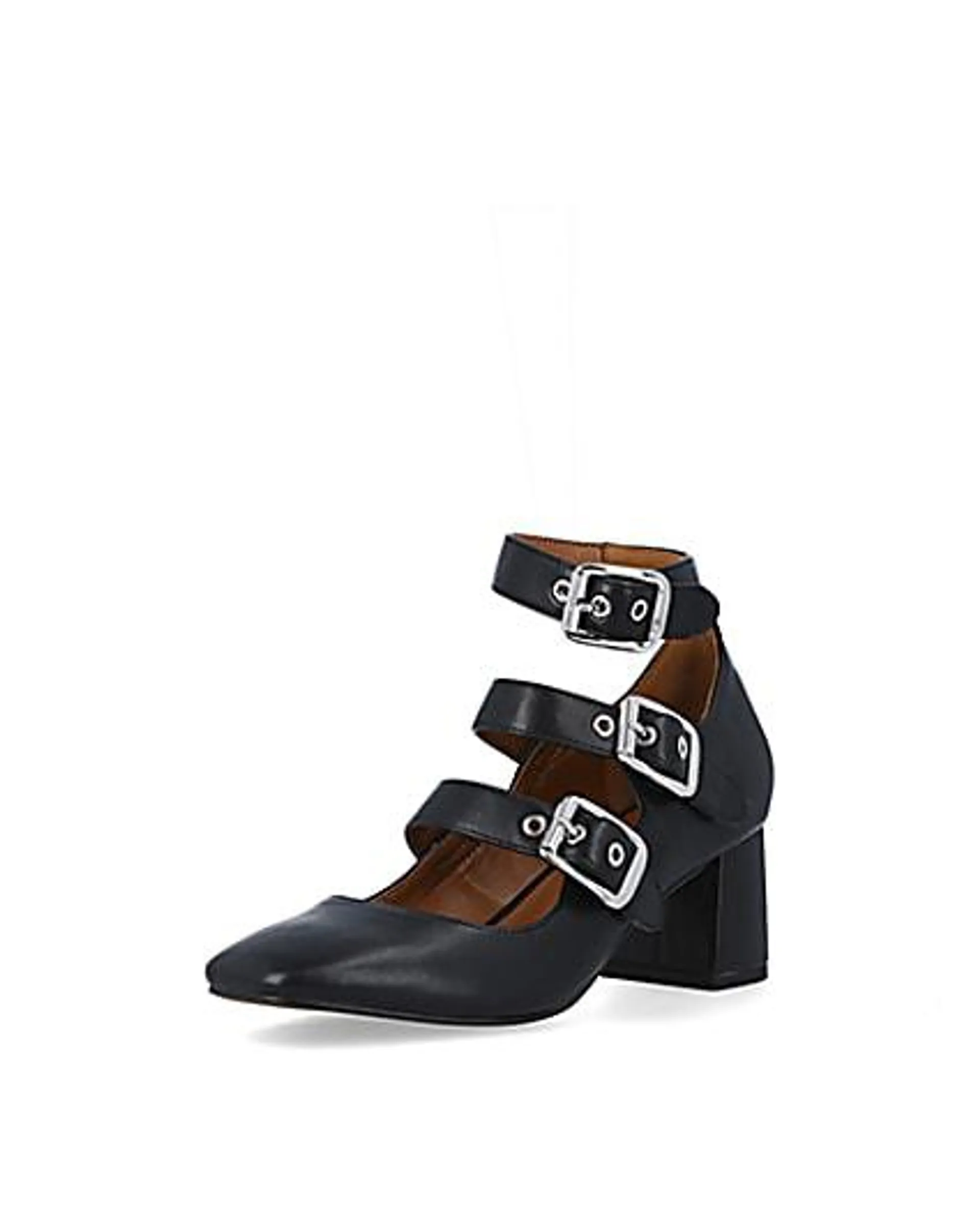 Black buckle heeled shoes