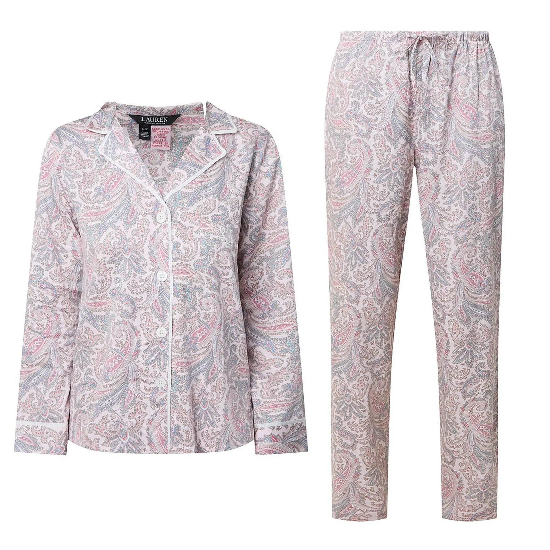 Paisley Sateen Logo Pyjama Set
