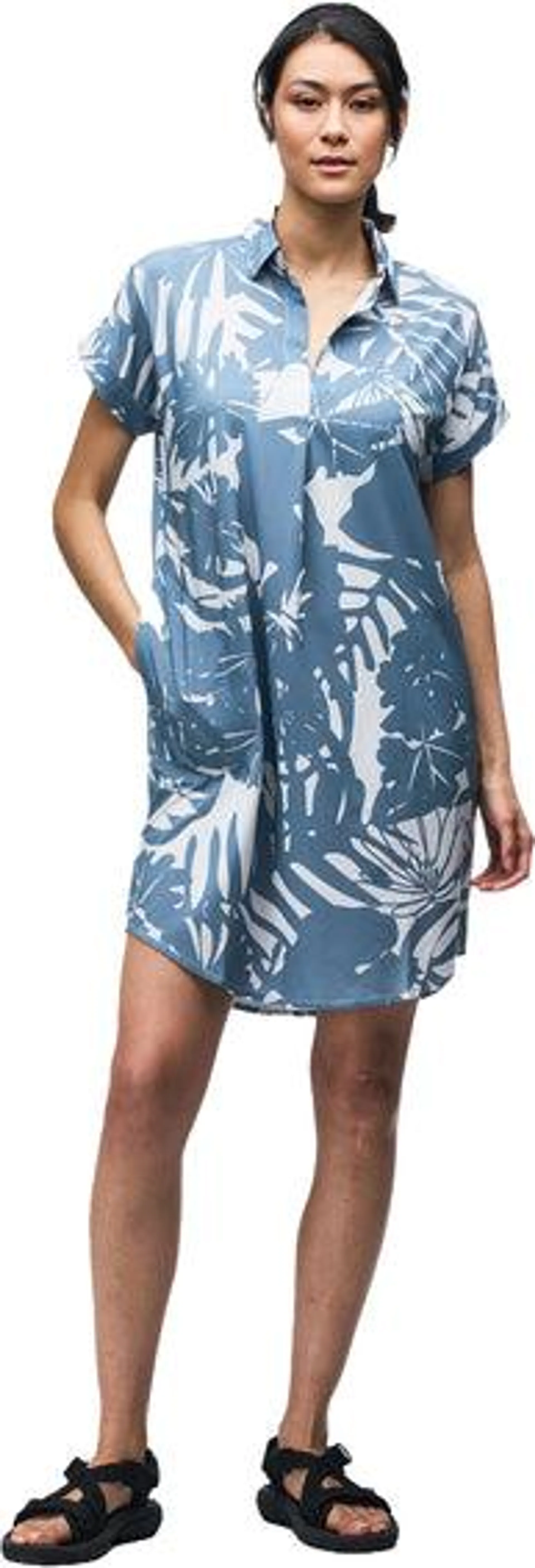 Frivol Knee Length Short Sleeve Shirt Dress - Women's