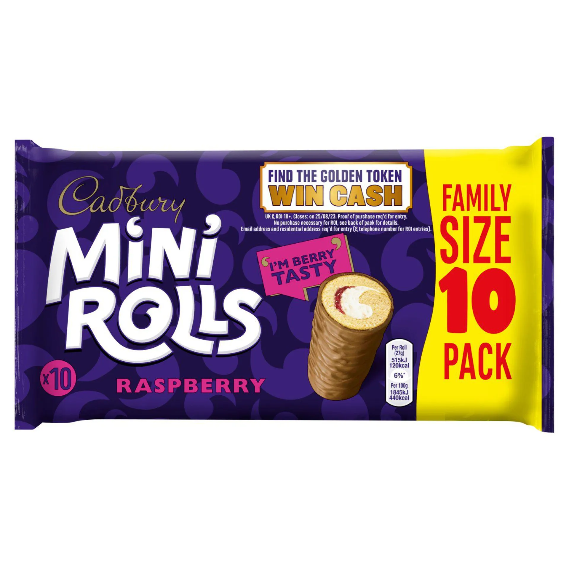 Cadbury Raspberry Mini Rolls 10 Pack (275 g)