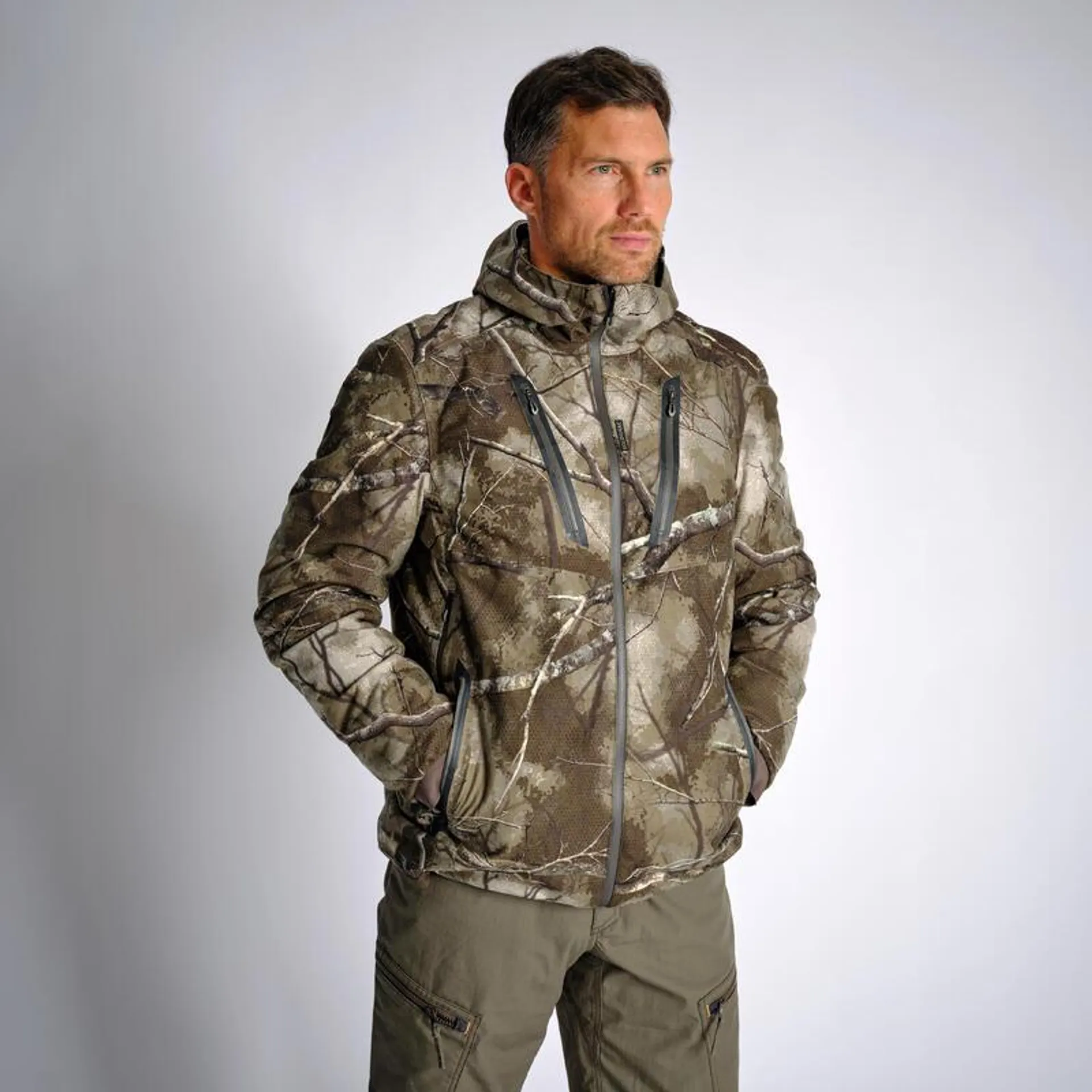 Hunting silent waterproof warm jacket Treemetic 900 Camouflage