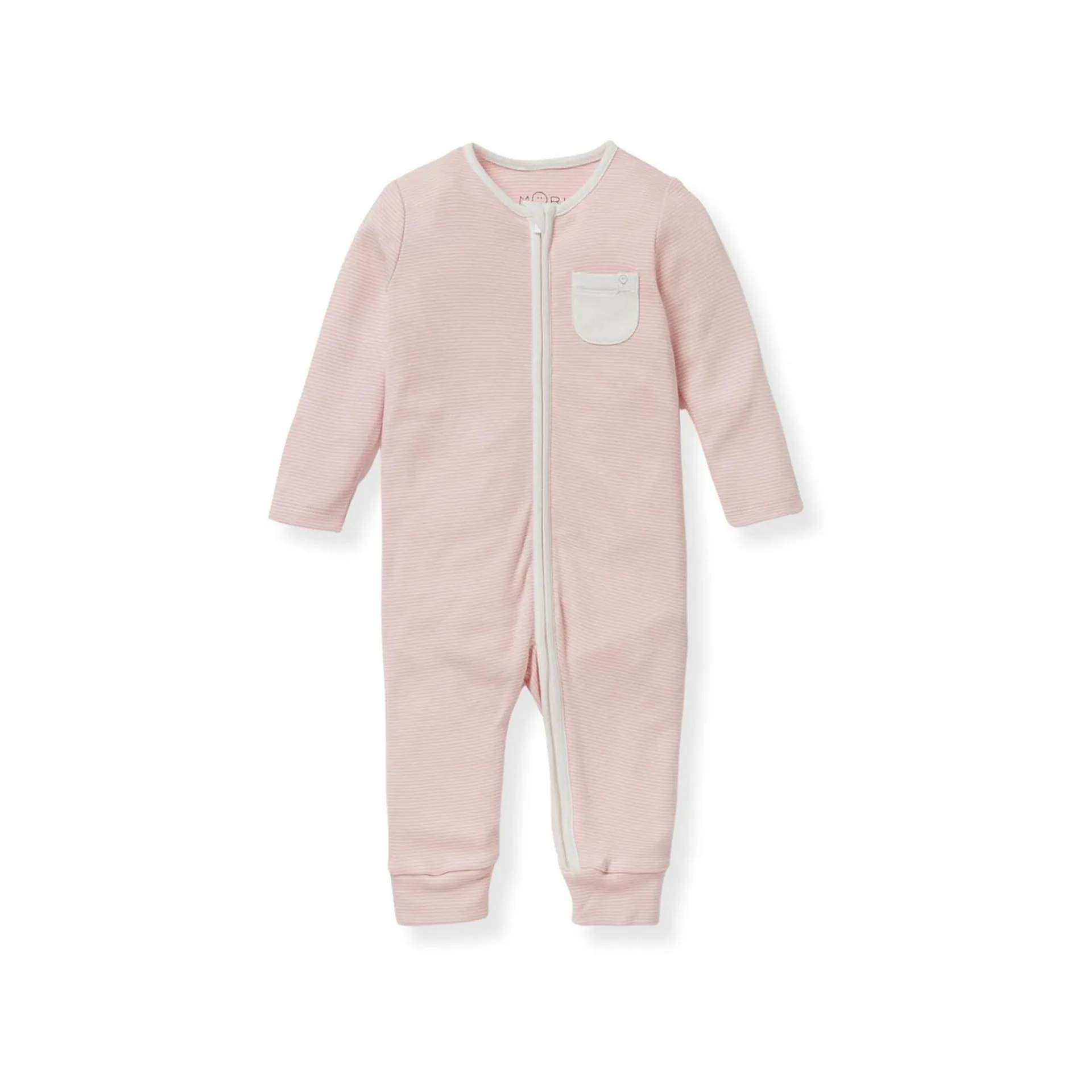 Clever Zip Striped Logo Sleepsuit