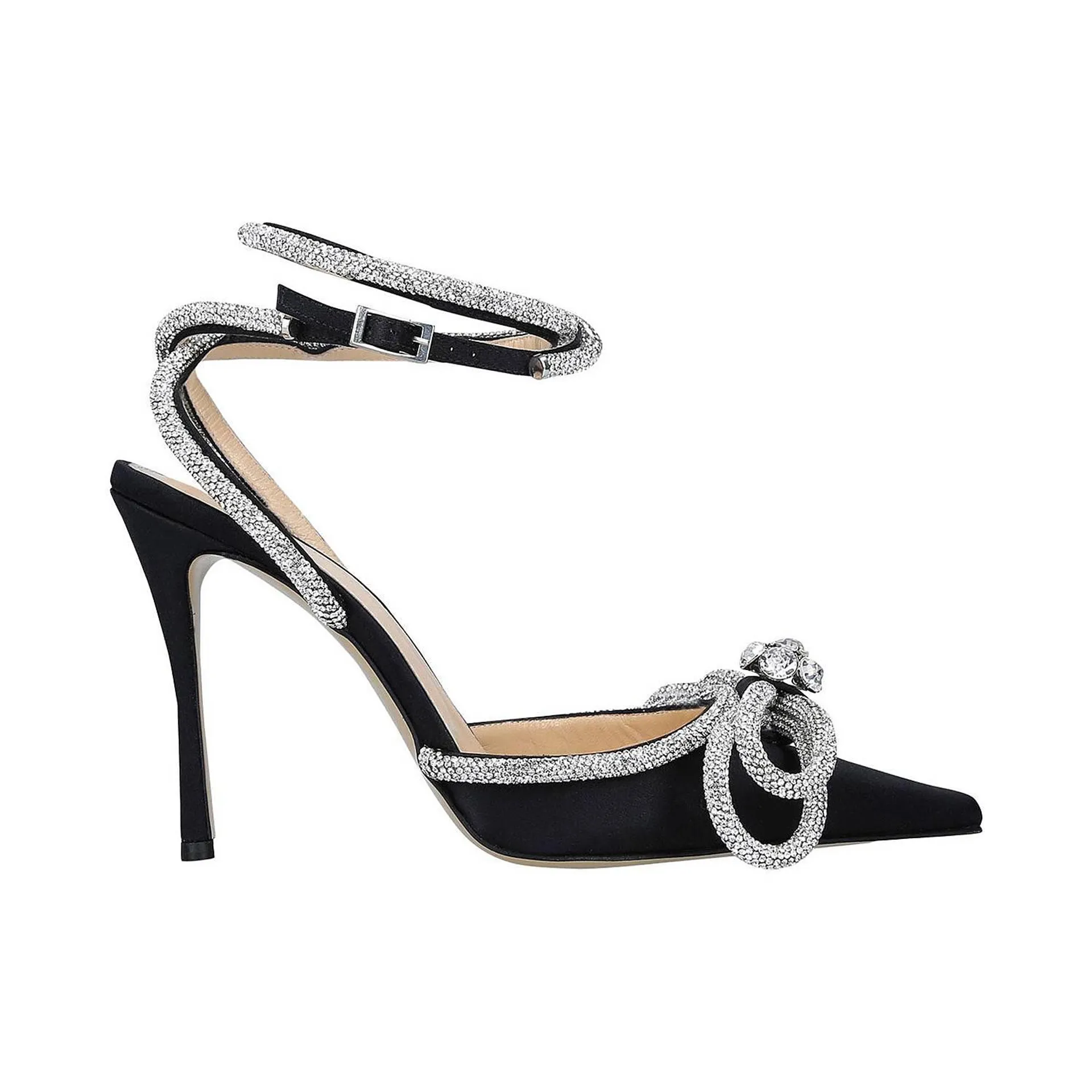 Double Bow Satin Heels