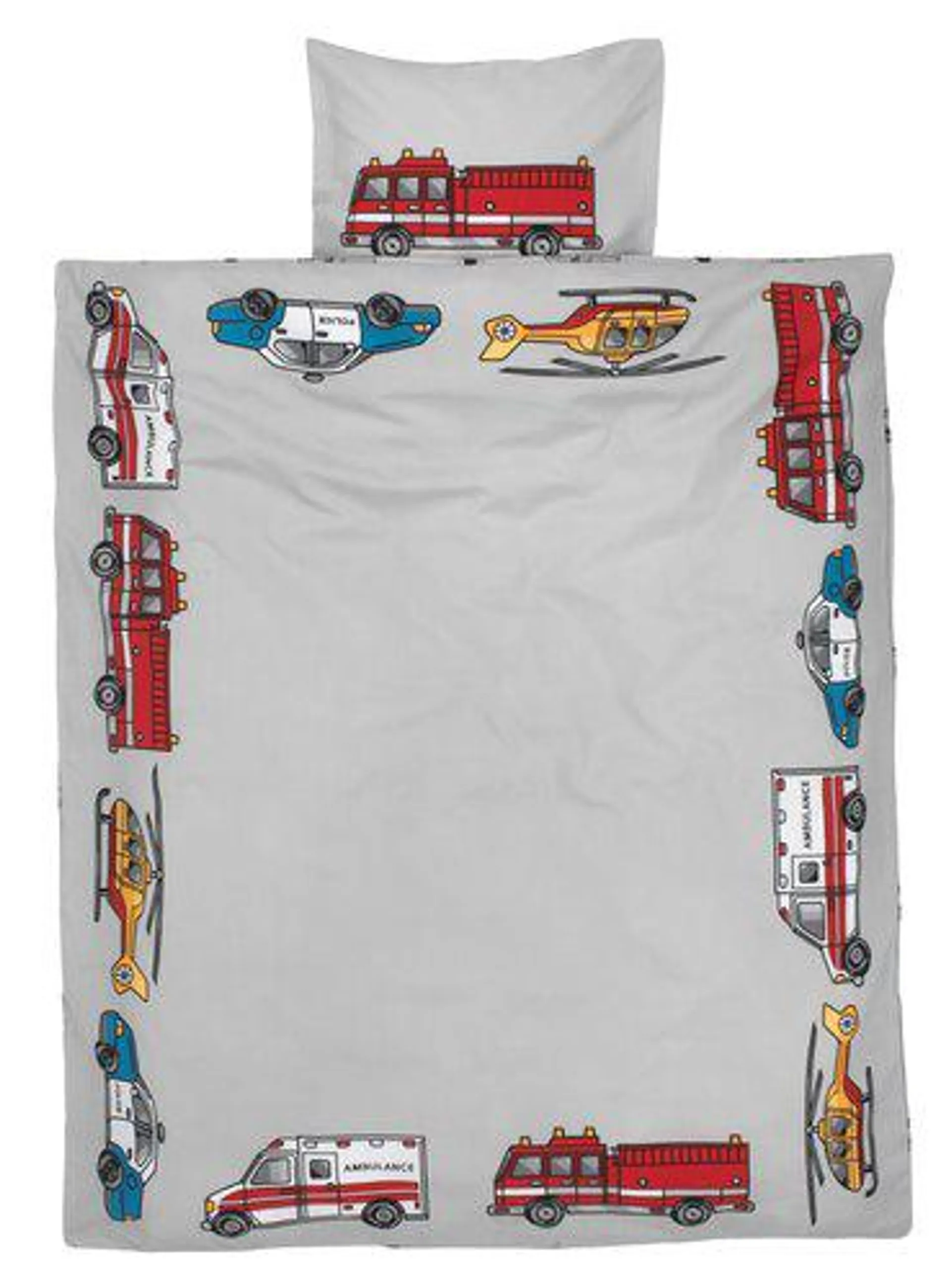 Duvet cover set UNA Junior grey/red