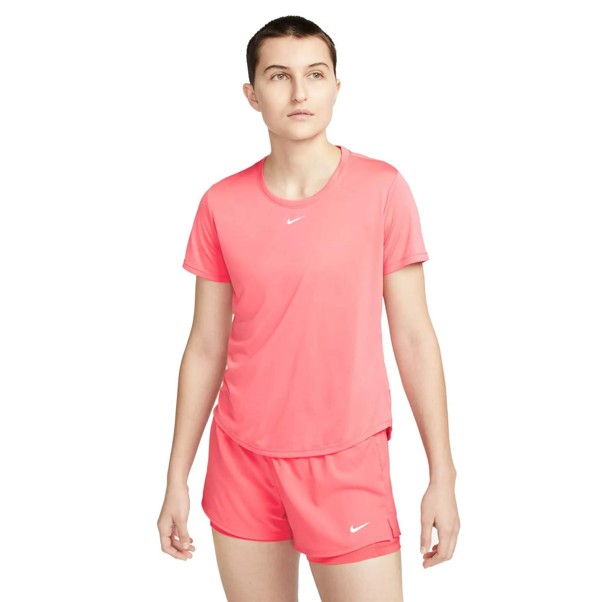 NIKE DRI-FIT ONE WOMENS STANDARD FIT SHORT-SLEEVE TOP