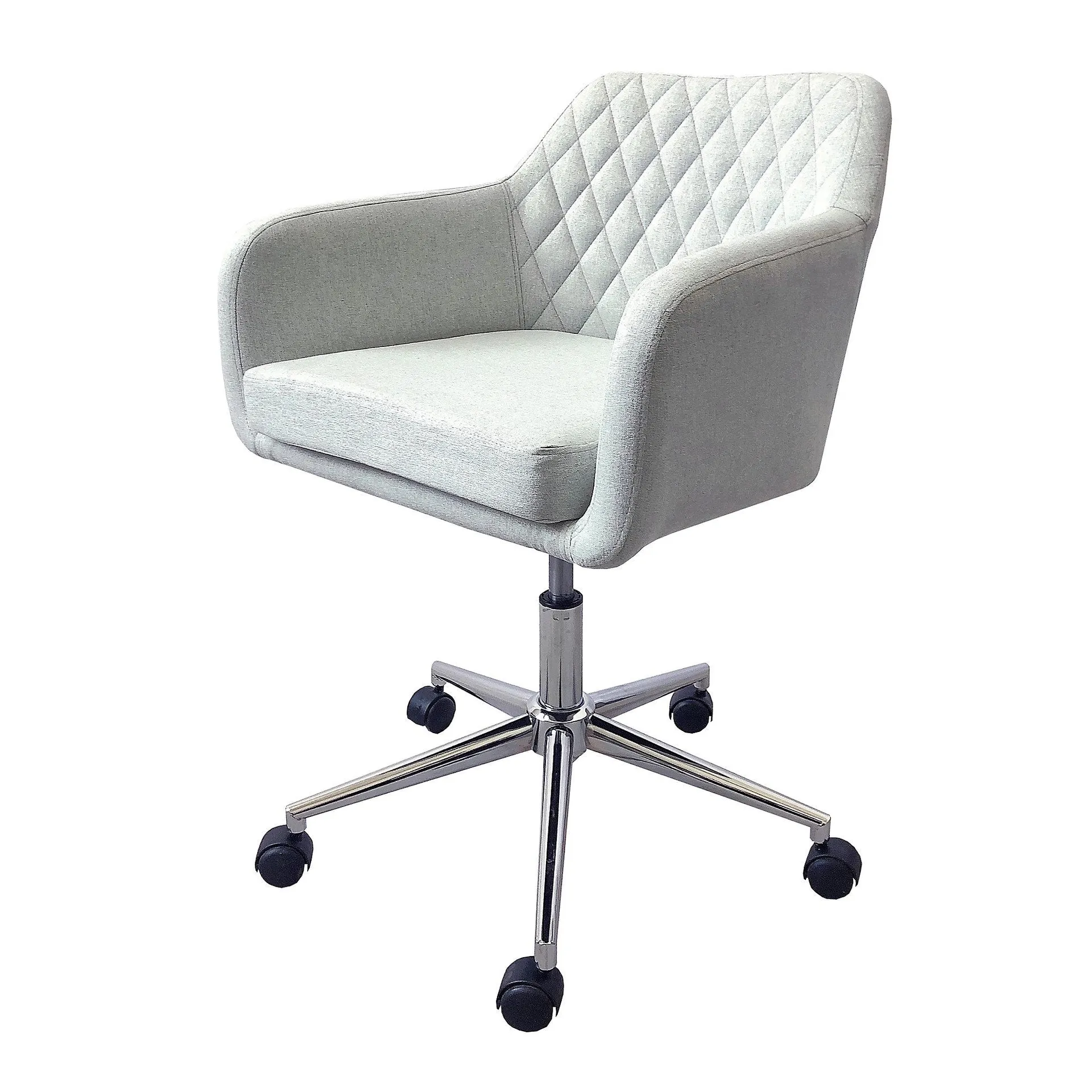 Skyber Light grey Linen effect Office chair (H)875mm (W)610mm (D)600mm