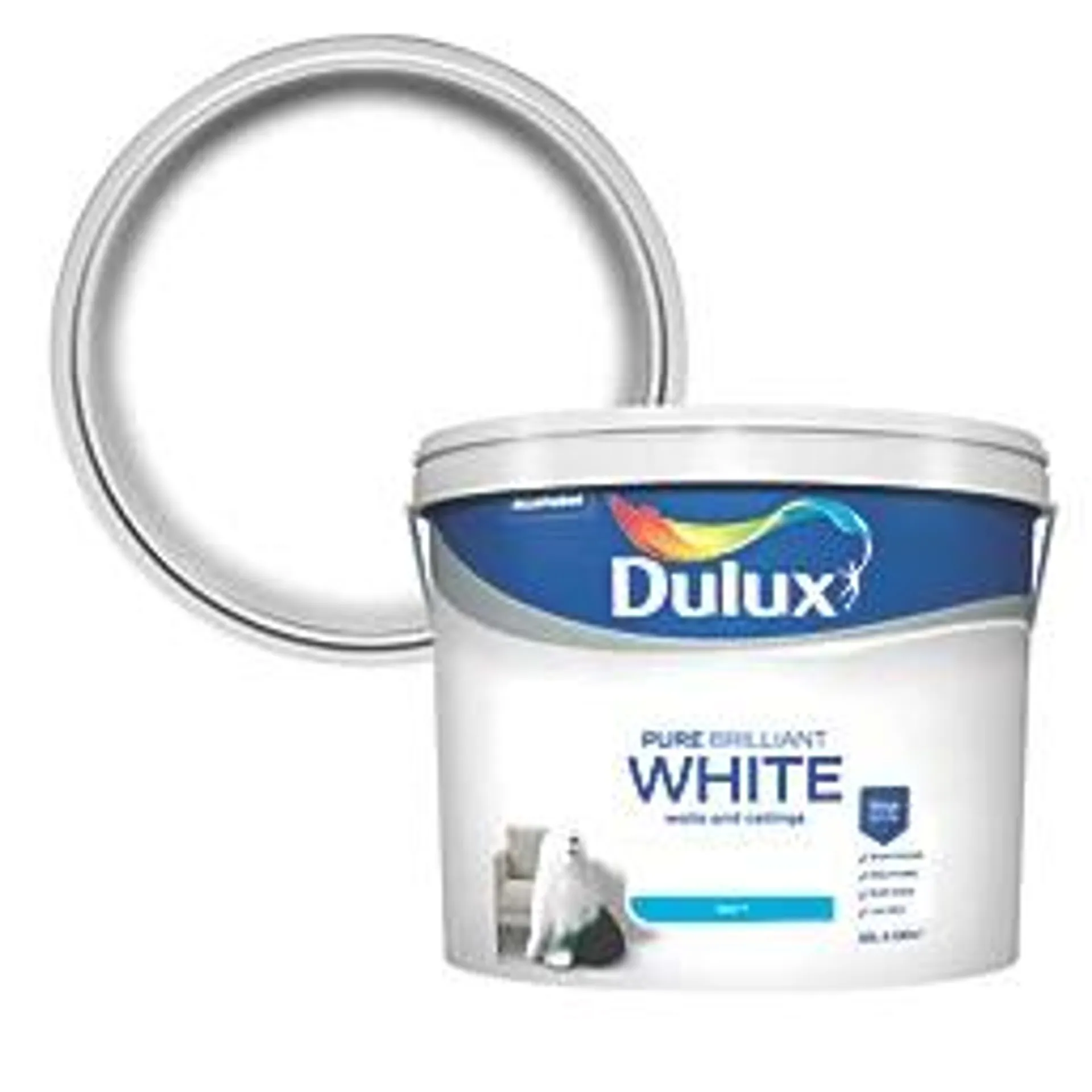 Dulux 10Ltr Pure Brilliant White Matt Emulsion Paint