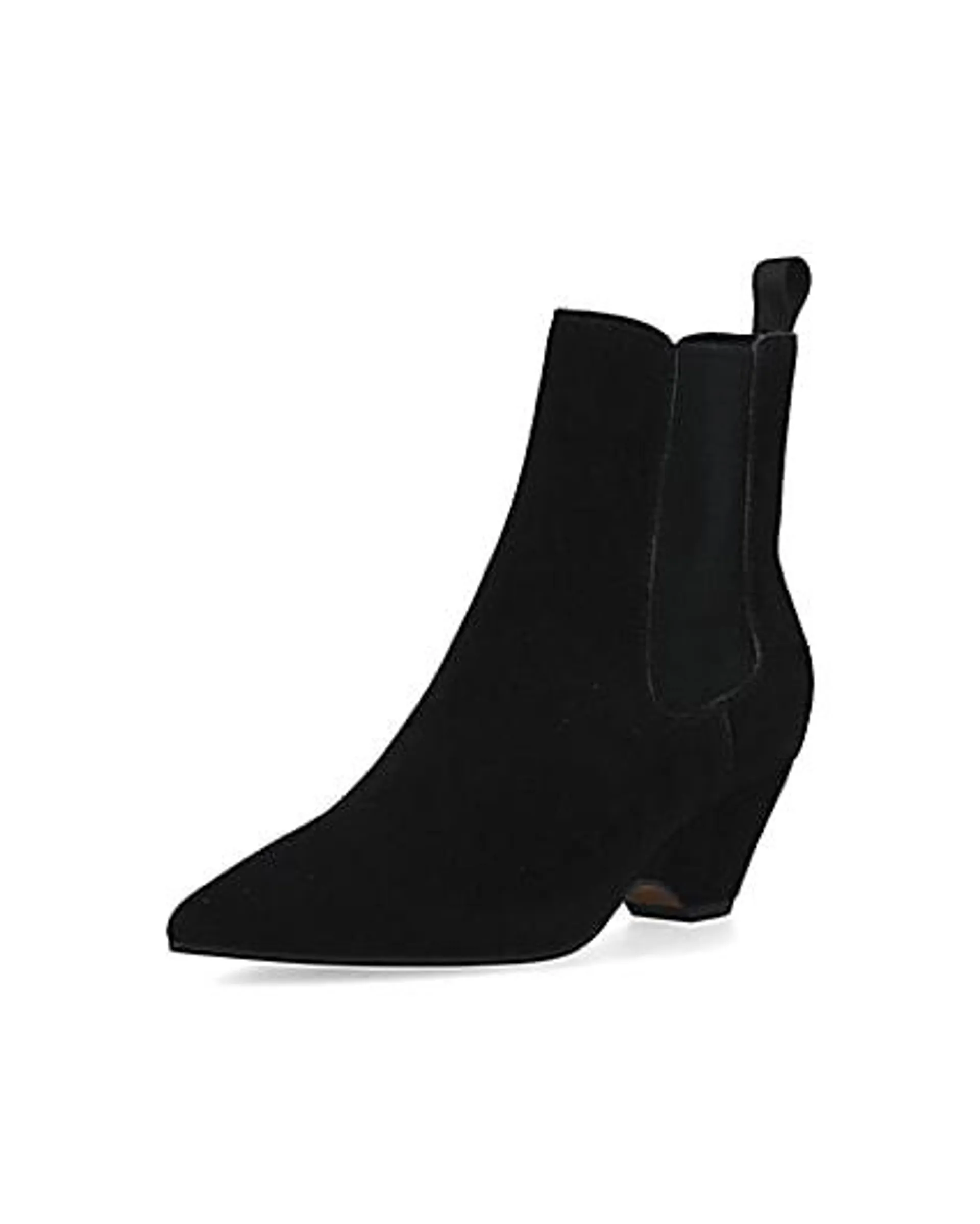 Black kitten heel boots