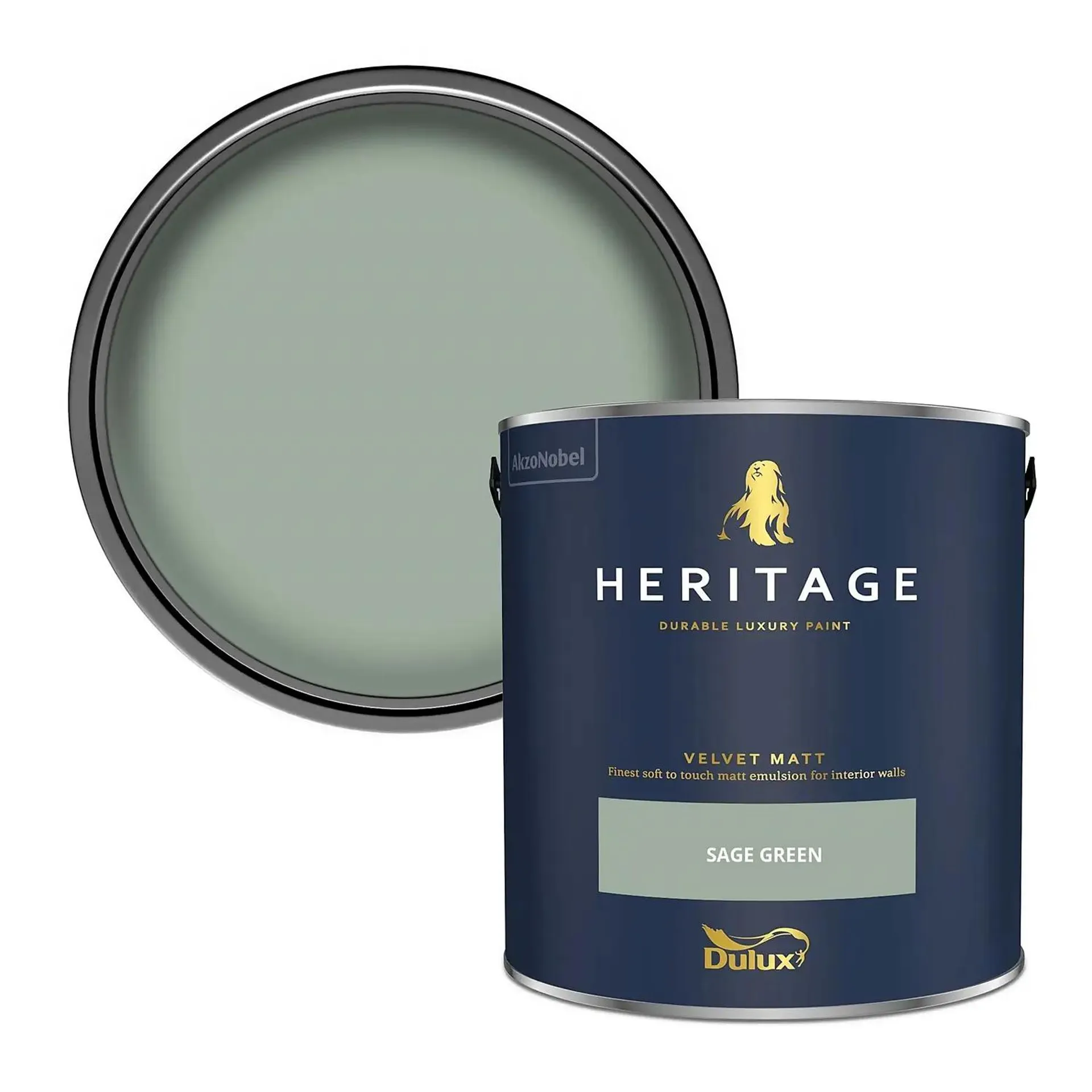 Dulux Heritage Matt Emulsion Paint Sage Green - 2.5L