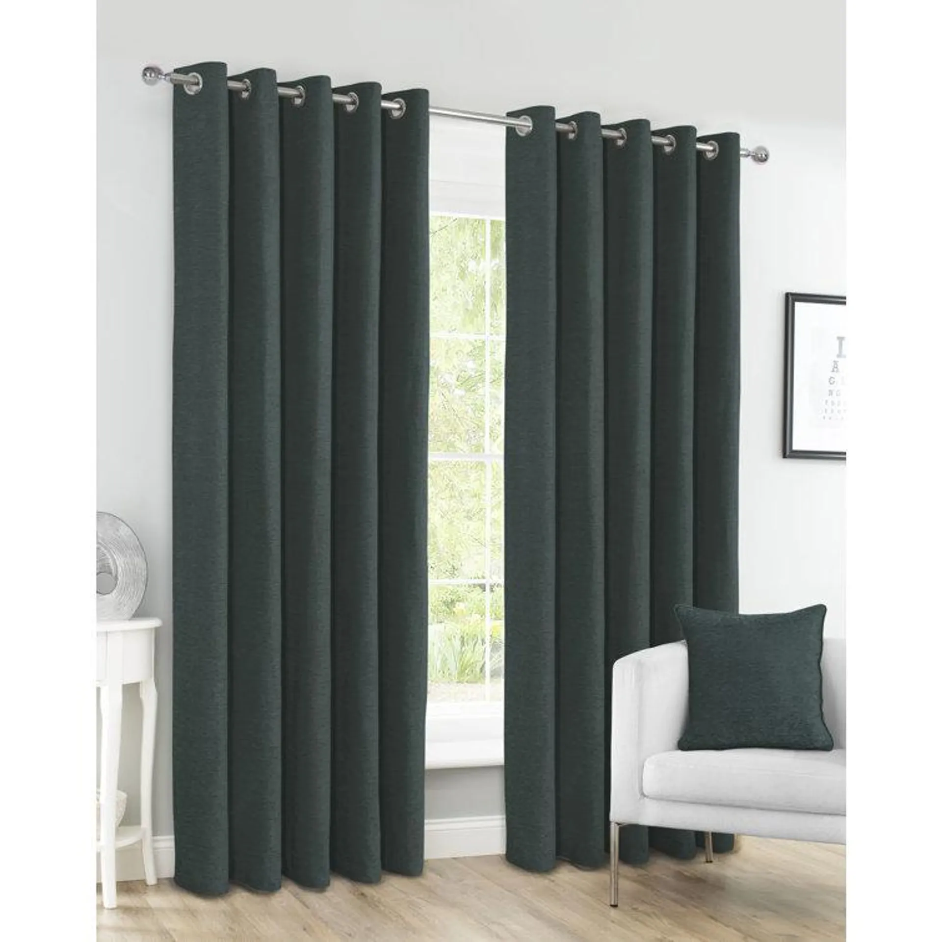 Krishaan Polyester Blackout Grommet / Eyelet Curtain Pair