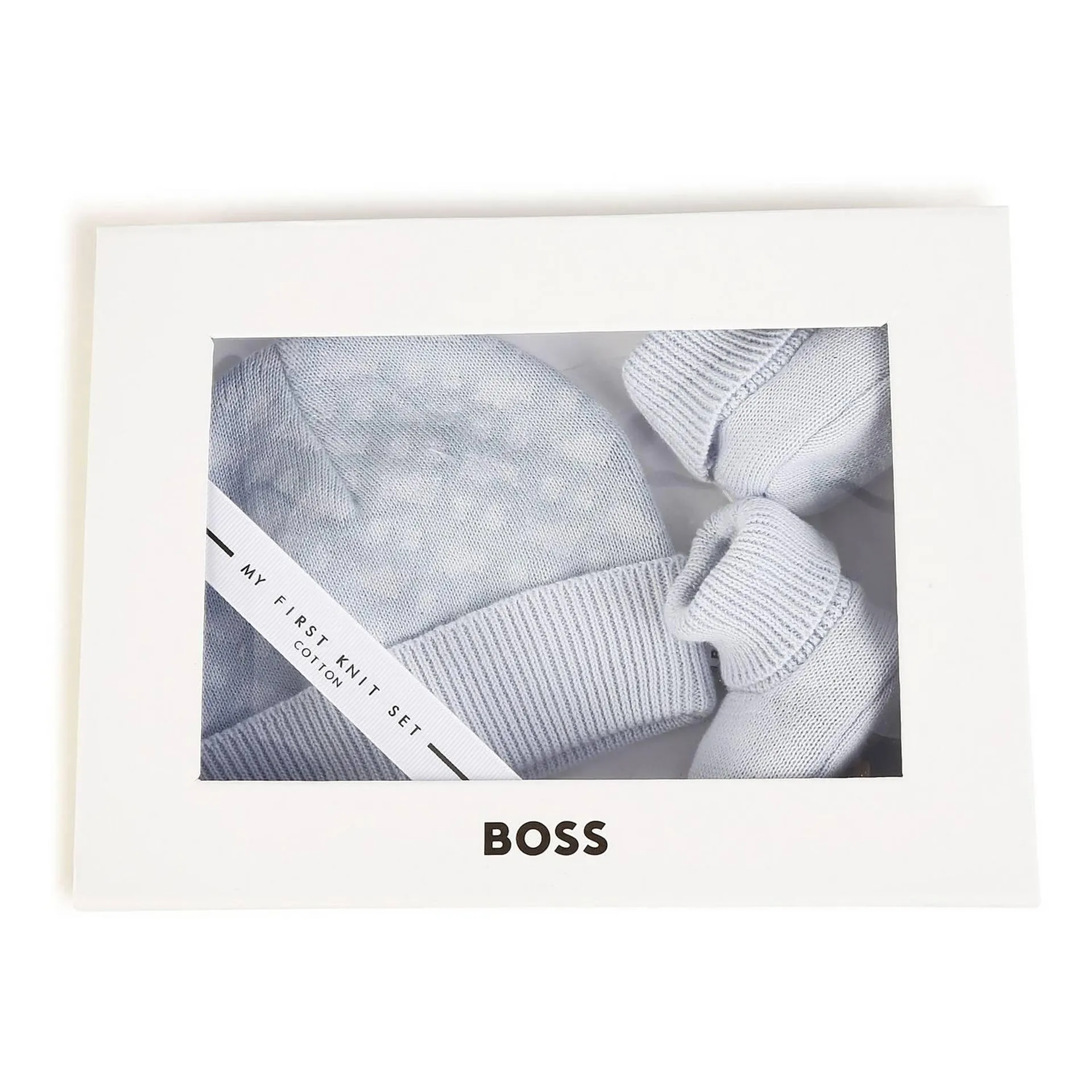 Monogram Motif Beanie Hat and Booties Two-Piece Gift Set