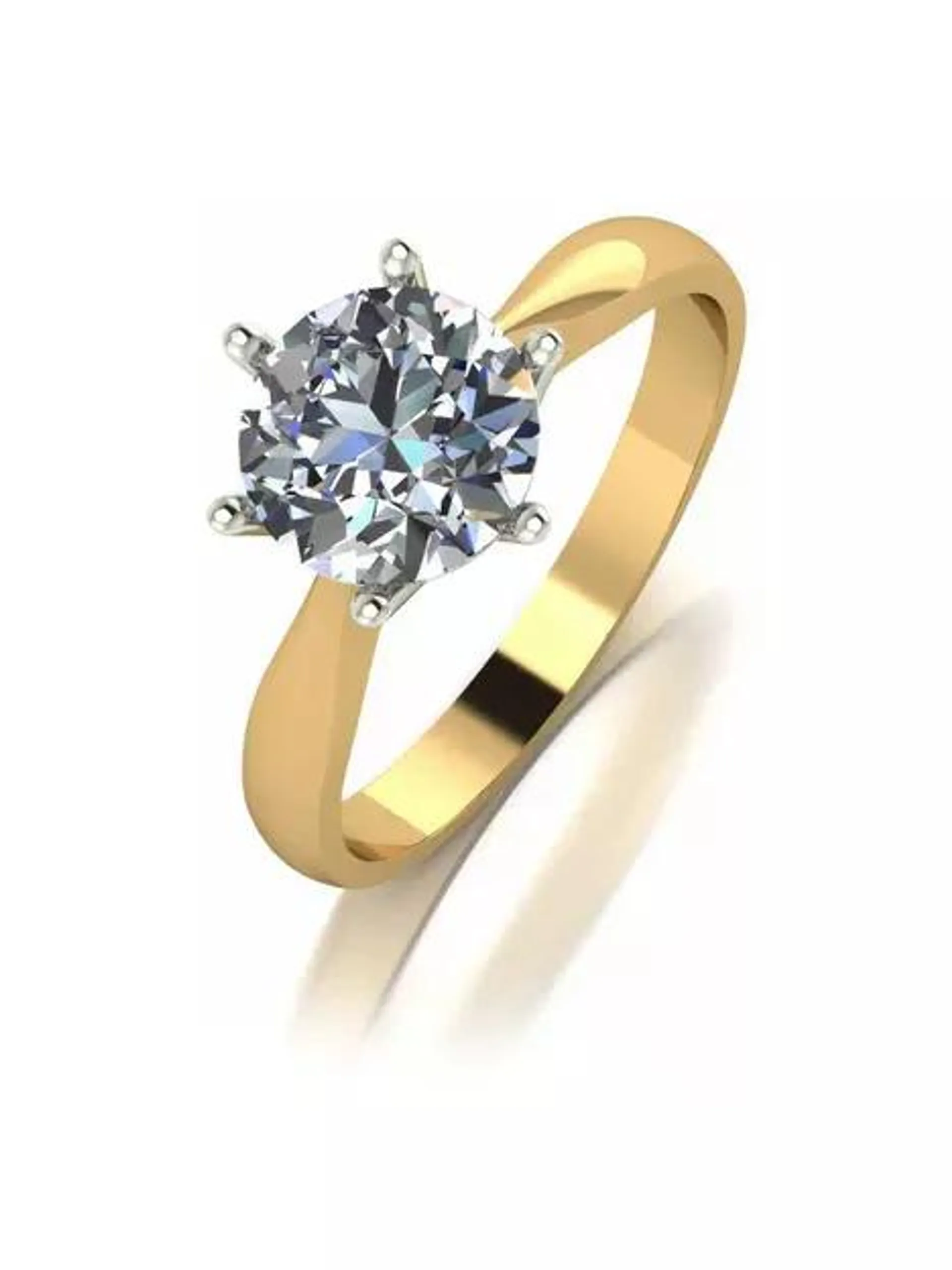 9ct Gold 1.50ct Eq Moissanite Solitaire Ring