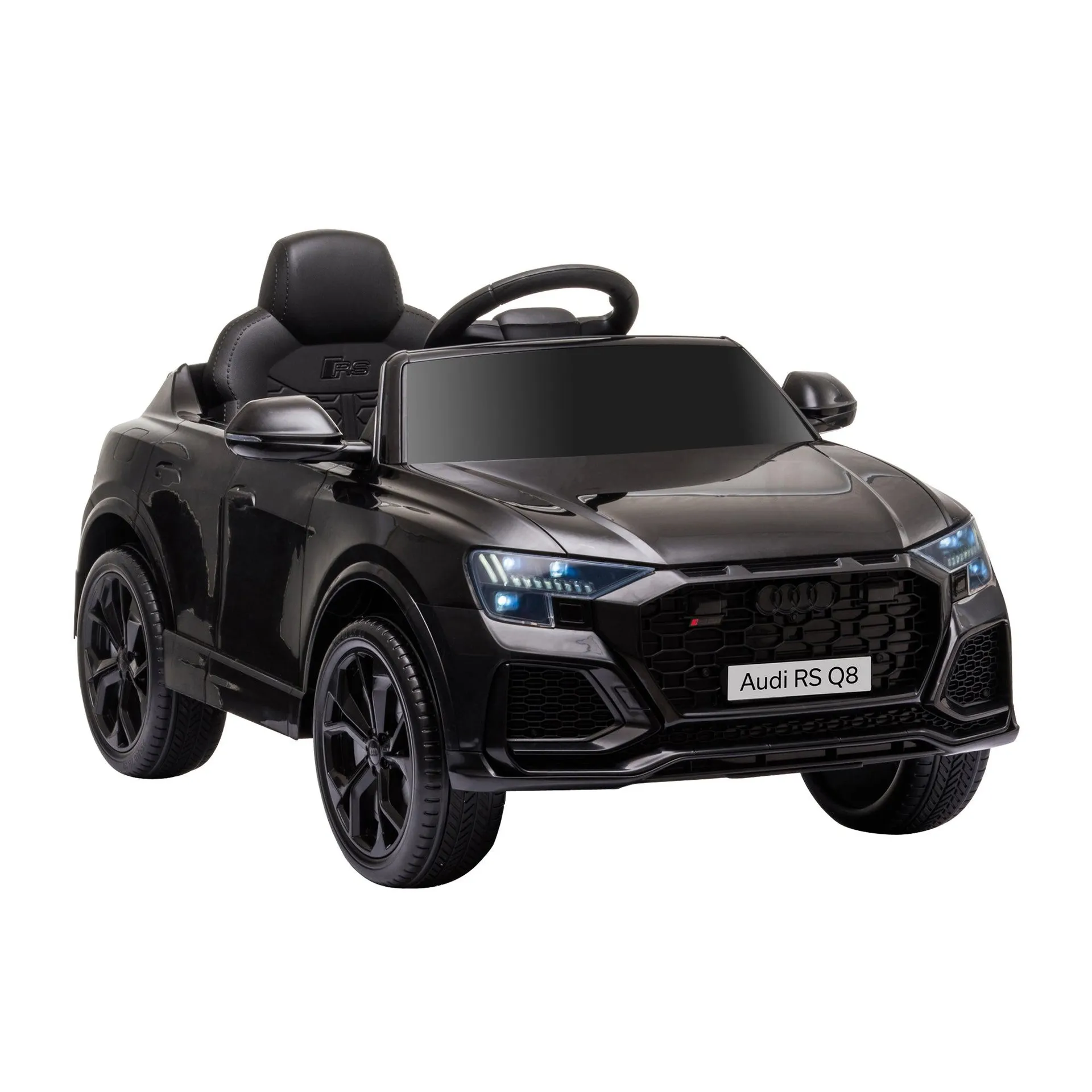 Maplin Plus Audi RS Q8 6V Kids Electric Ride On Toy Car with Remote Control, USB & Bluetooth