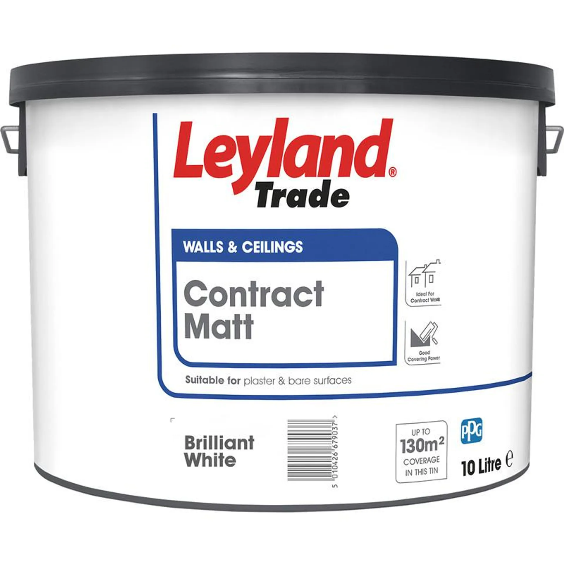 Leyland Trade Contract Matt Emulsion Paint 10L Brilliant White