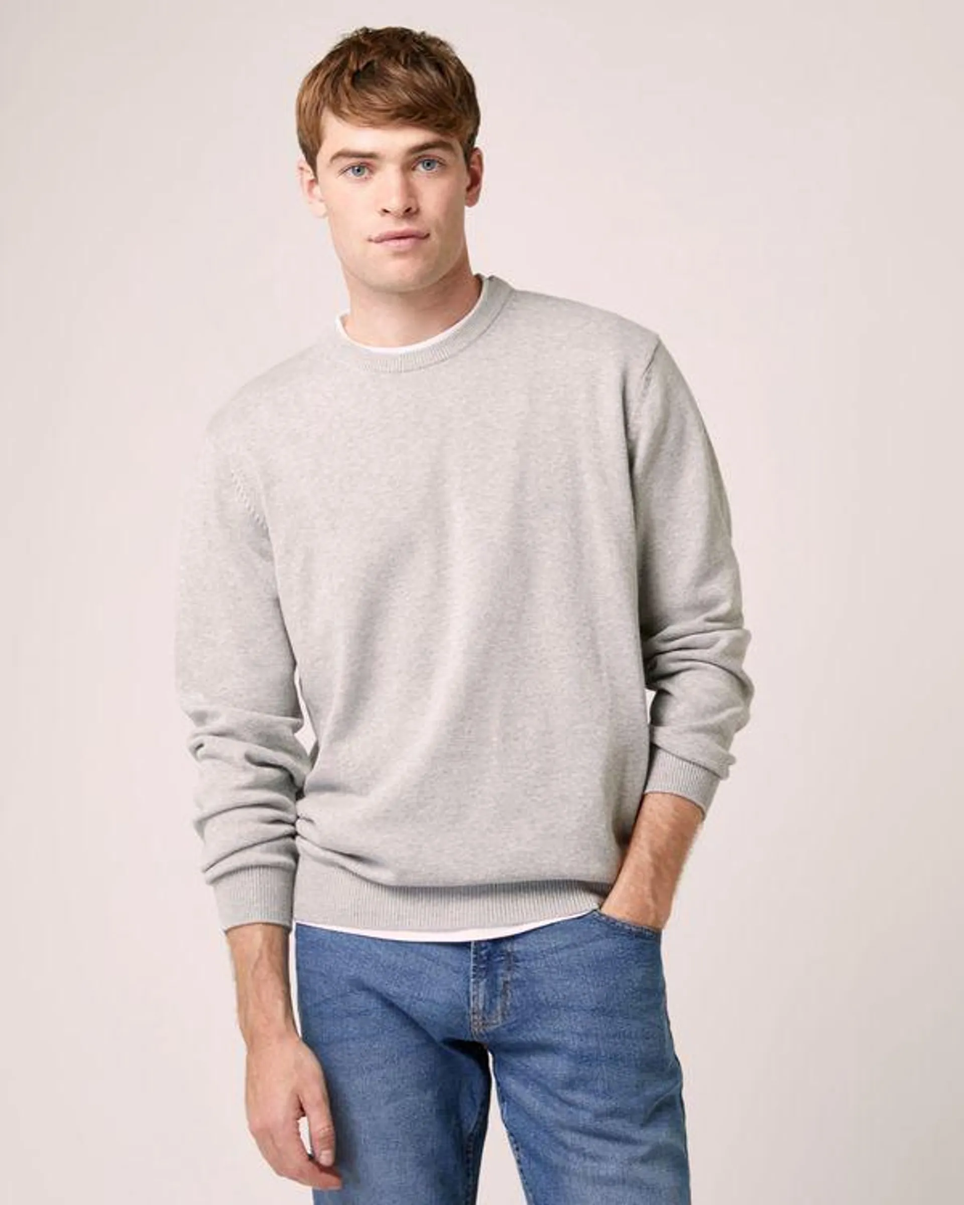 Regular Fit Cotton Crew Neck Jumper