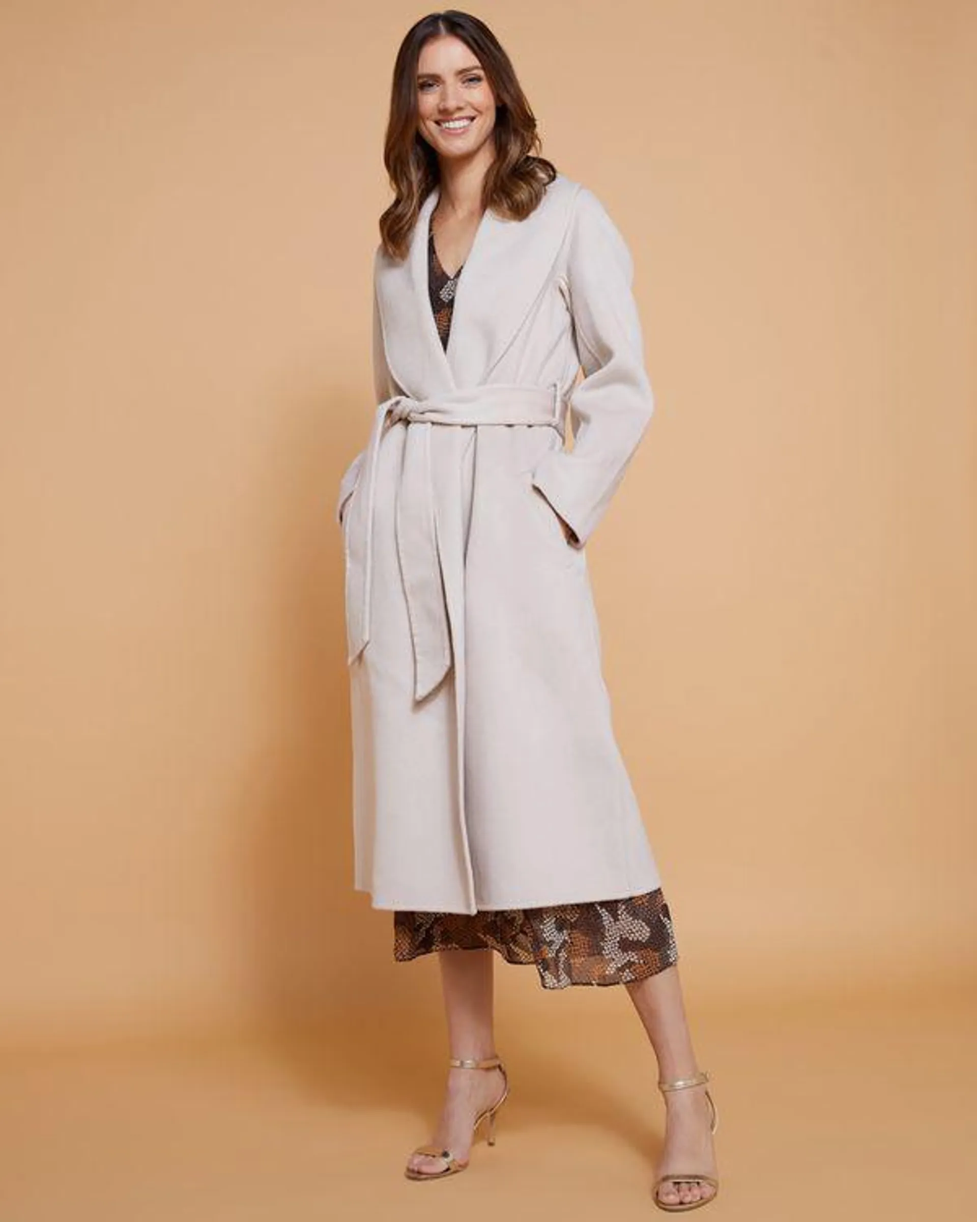 Paul Costelloe Living Studio Stone Shawl Wrap Coat