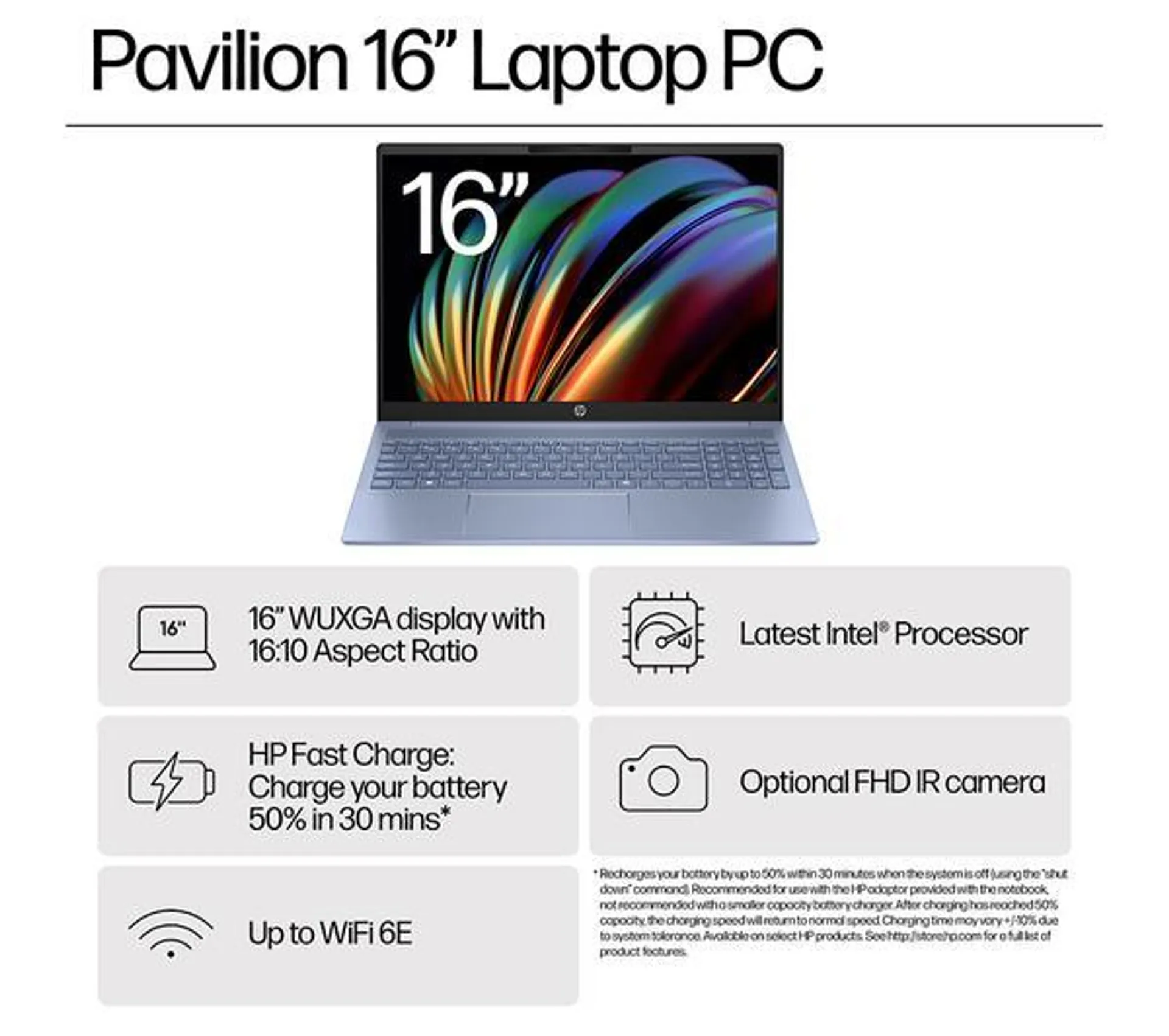 HP Pavilion 16-af0505sa 16" Laptop - Intel® Core™ Ultra 5, 512 GB SSD, Sky Blue