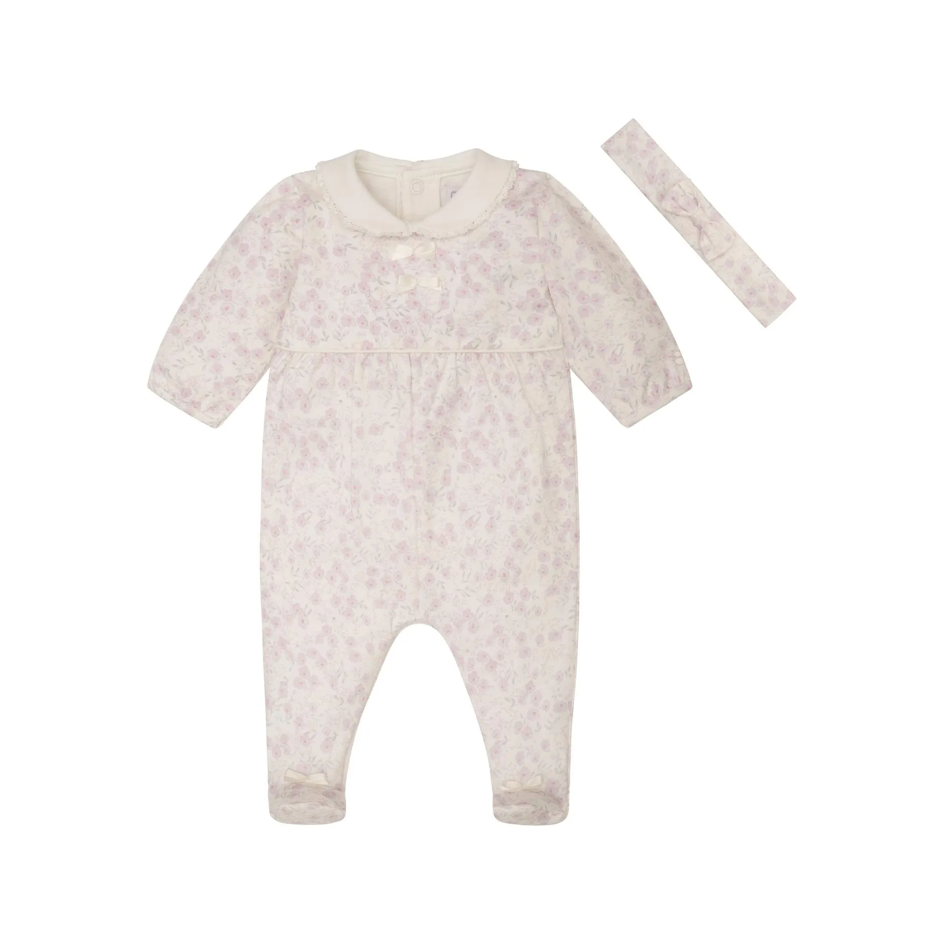 Kylie Floral Babygrow & Hairband Two-Piece Set