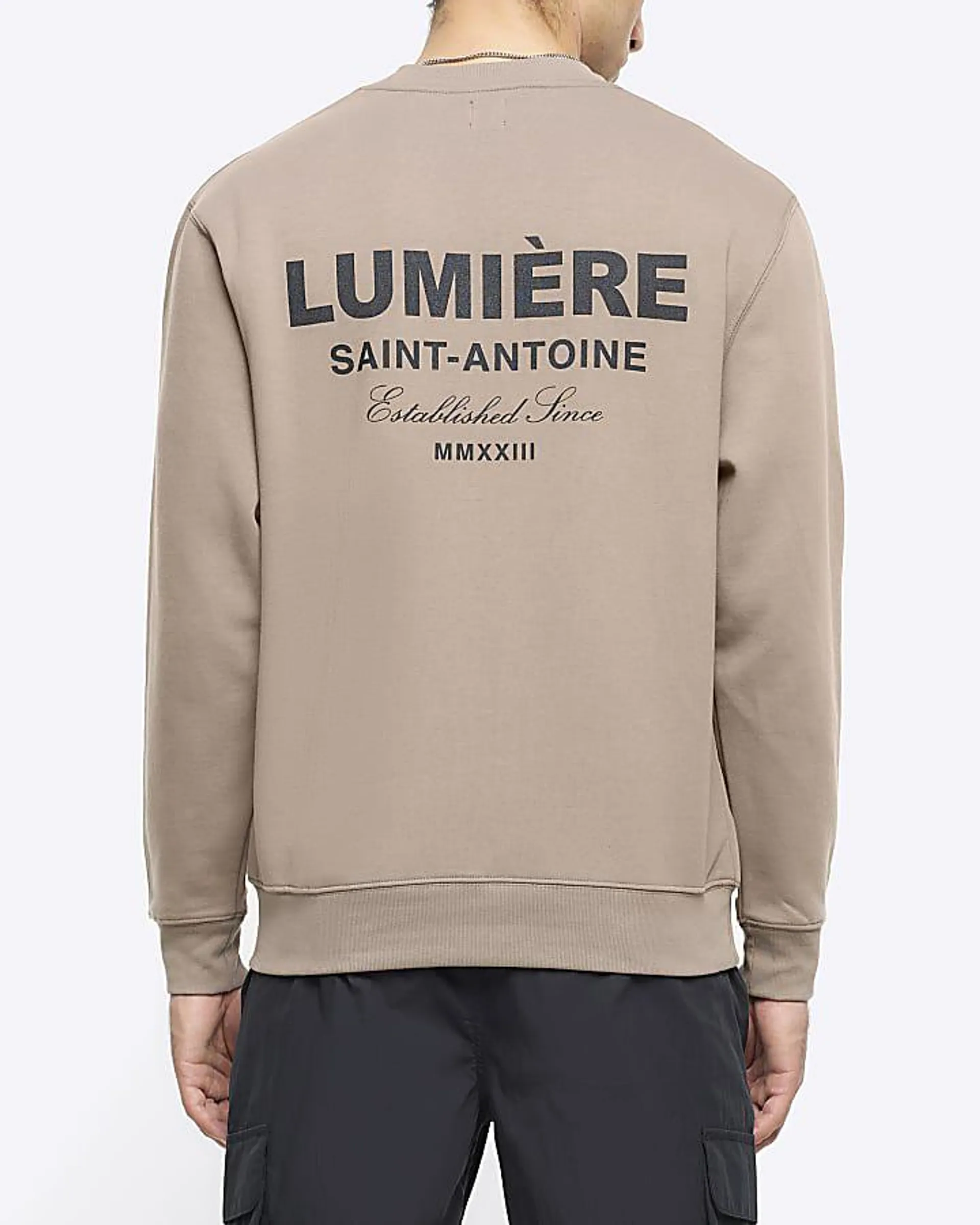 Beige regular fit lumiere graphic sweatshirt