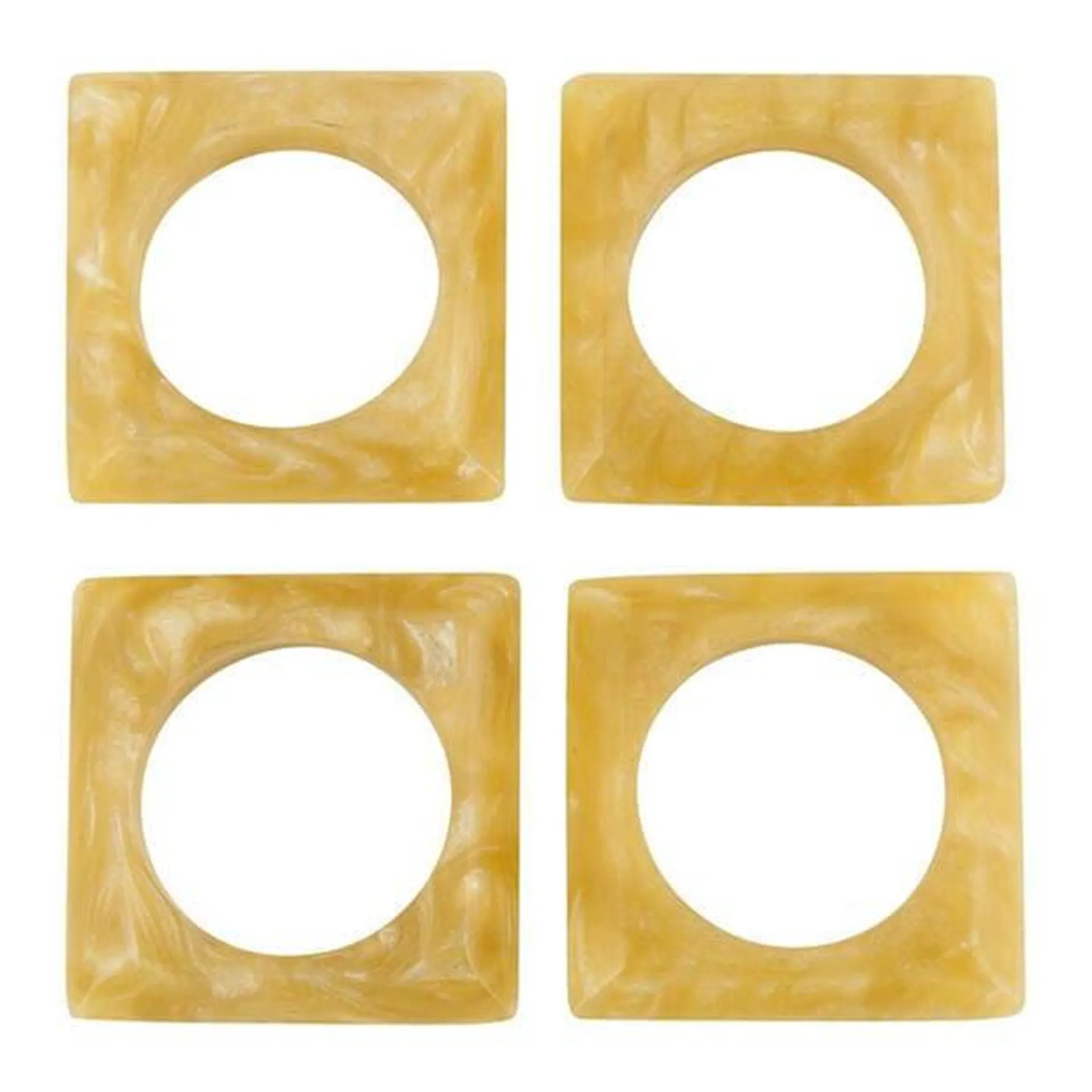 Neutral Resin Napkin Ring - Set of 4