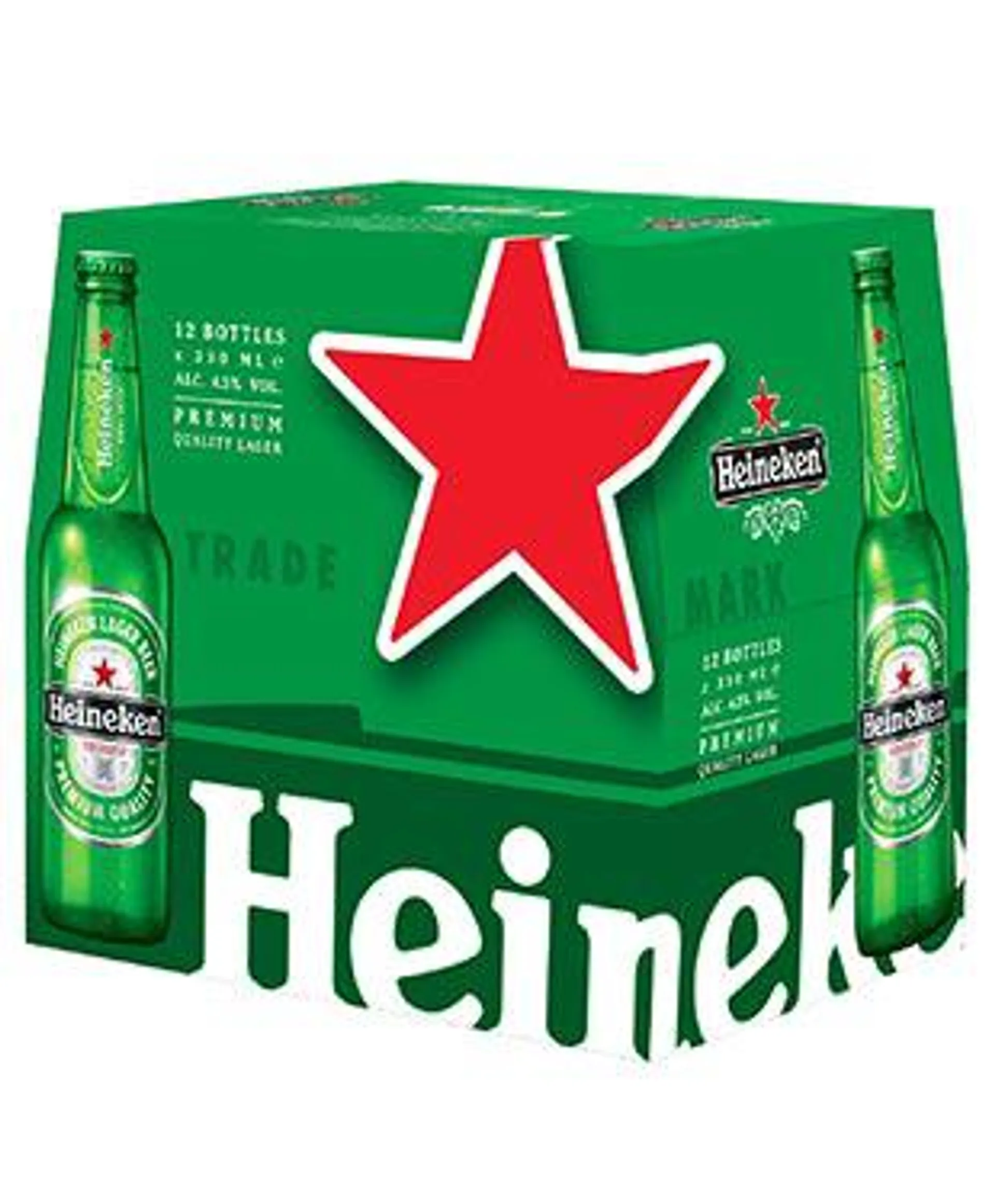 Heineken Bottle 330ml 12 Pack 4.3%