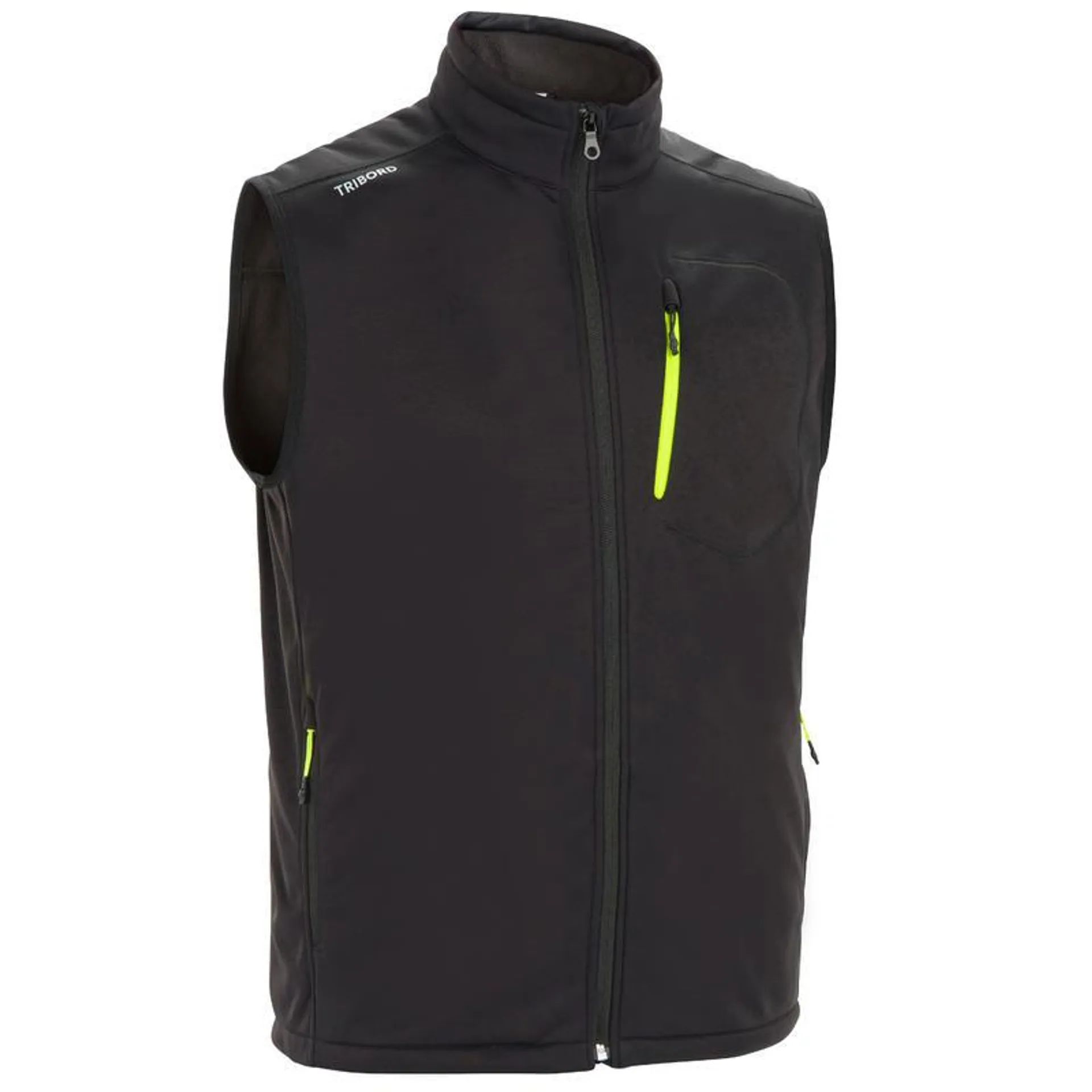 Men’s softshell sleeveless windproof boating jacket - Black