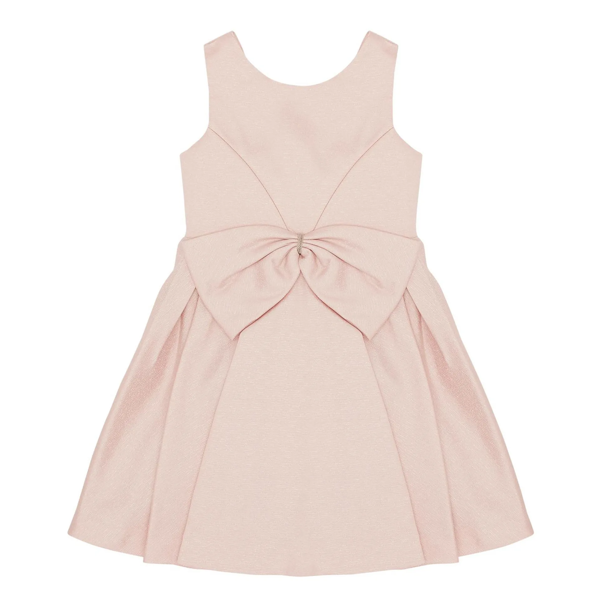 Pleated Bow-Detail Dress