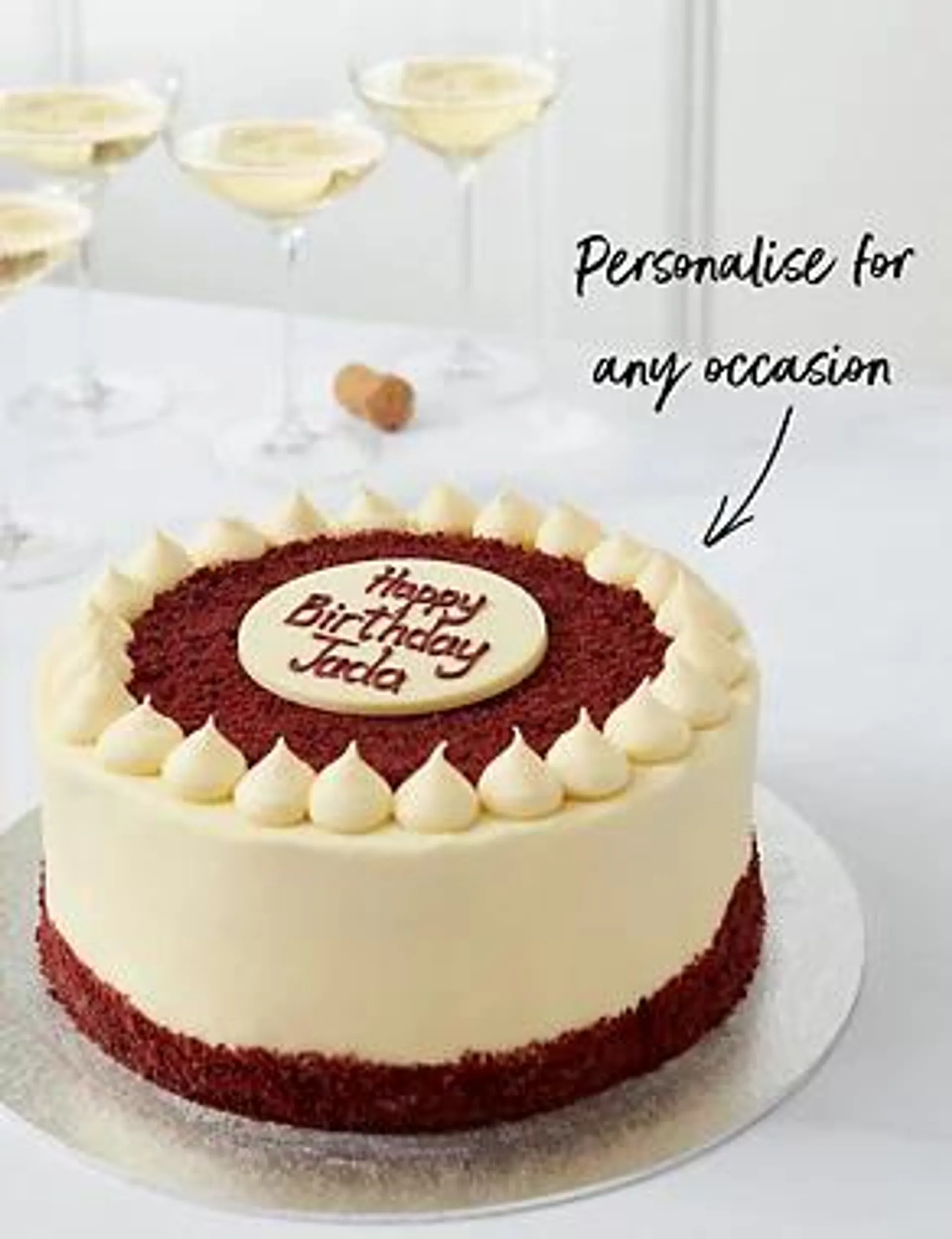 Personalised Extra Large Red Velvet Cake (Serves 24)