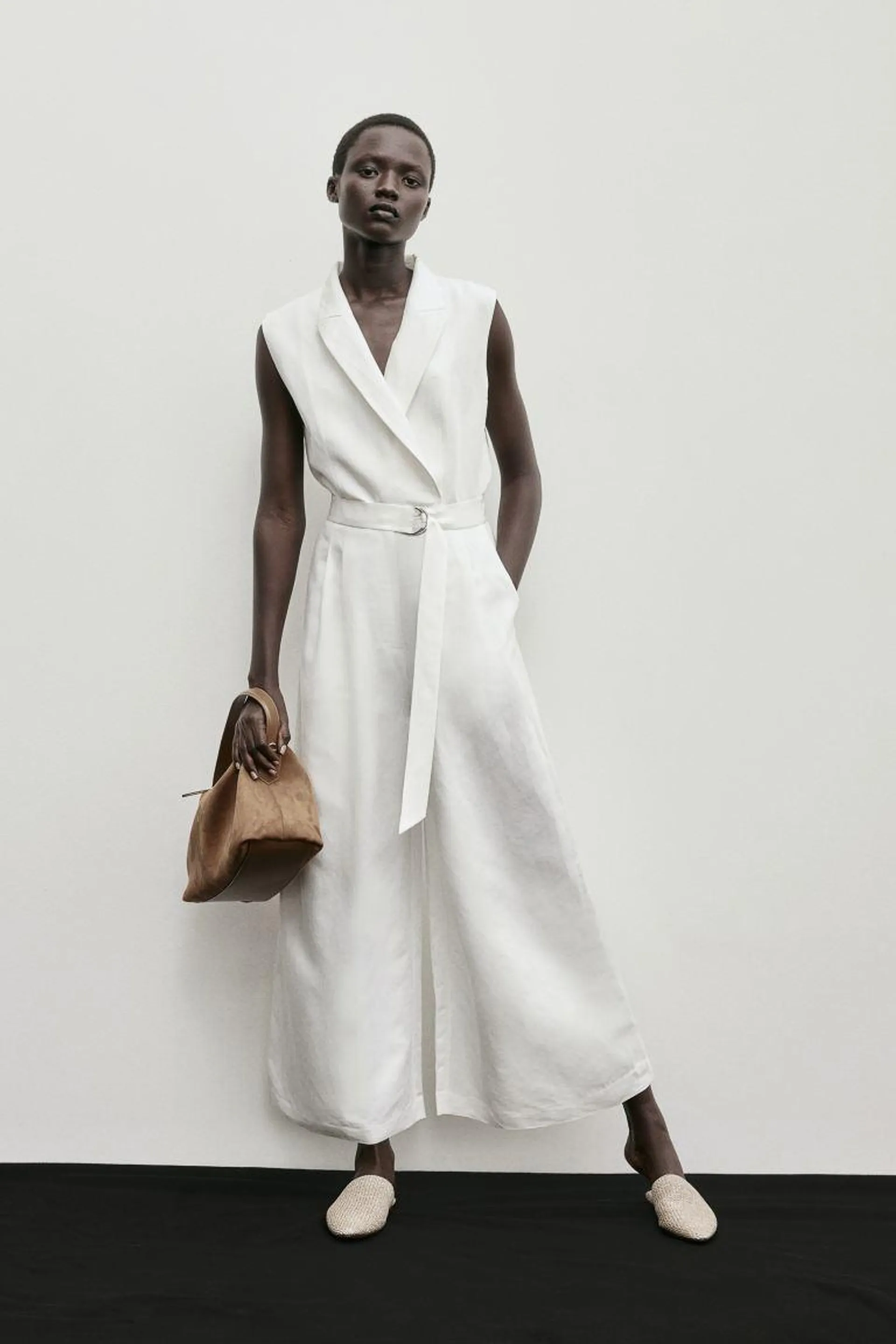 Linen-blend jumpsuit