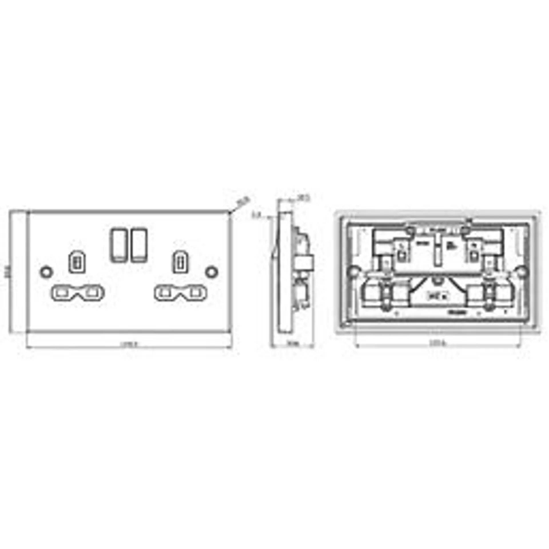 Knightsbridge 13A 2-Gang DP Switched Double Socket Antique Brass with Black Inserts