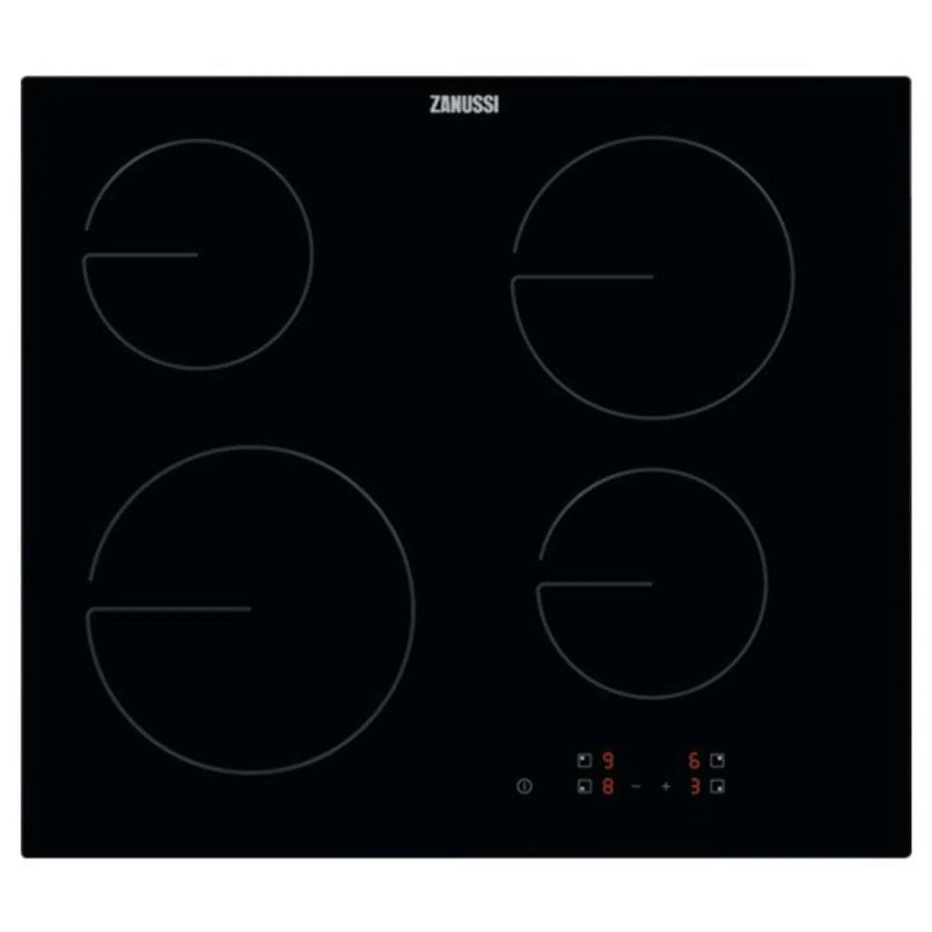 Zanussi 60cm 4 Zone Built-In Electric Ceramic Hob - Black | ZHRN641K