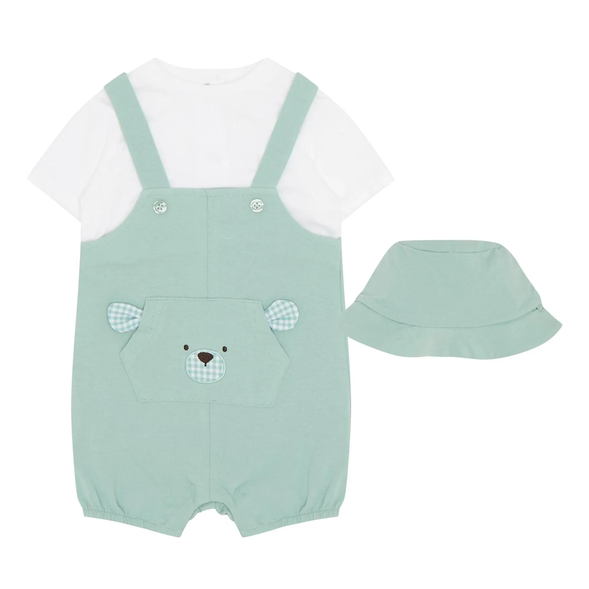 Two-Piece Dungarees & Hat Set