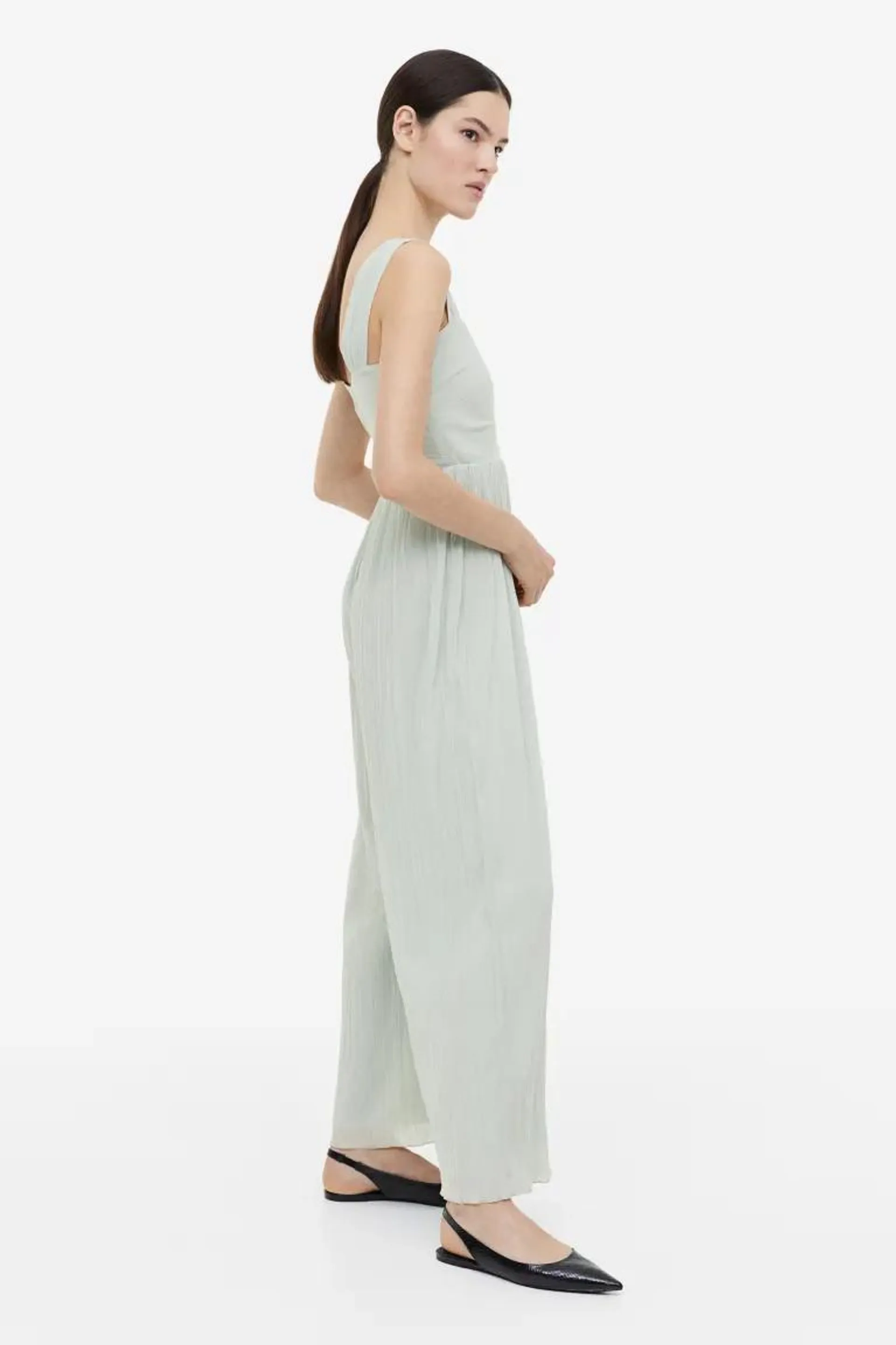 Pleated chiffon jumpsuit