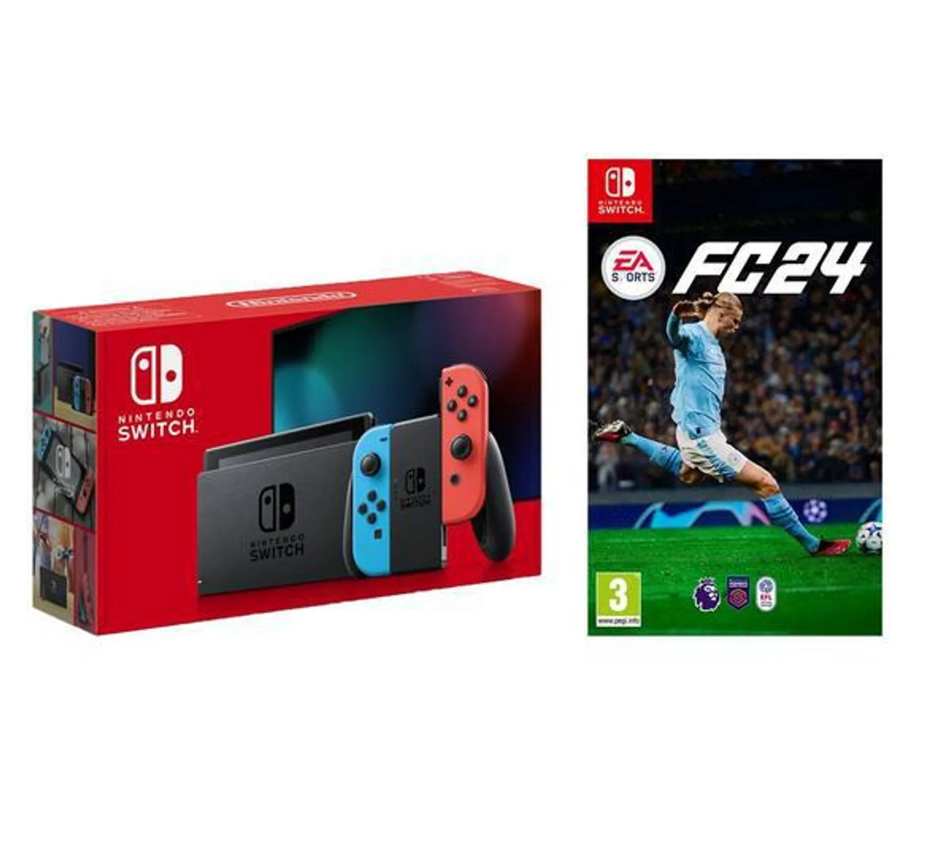 NINTENDO Switch (Red & Blue) & EA Sports FC 24 Bundle