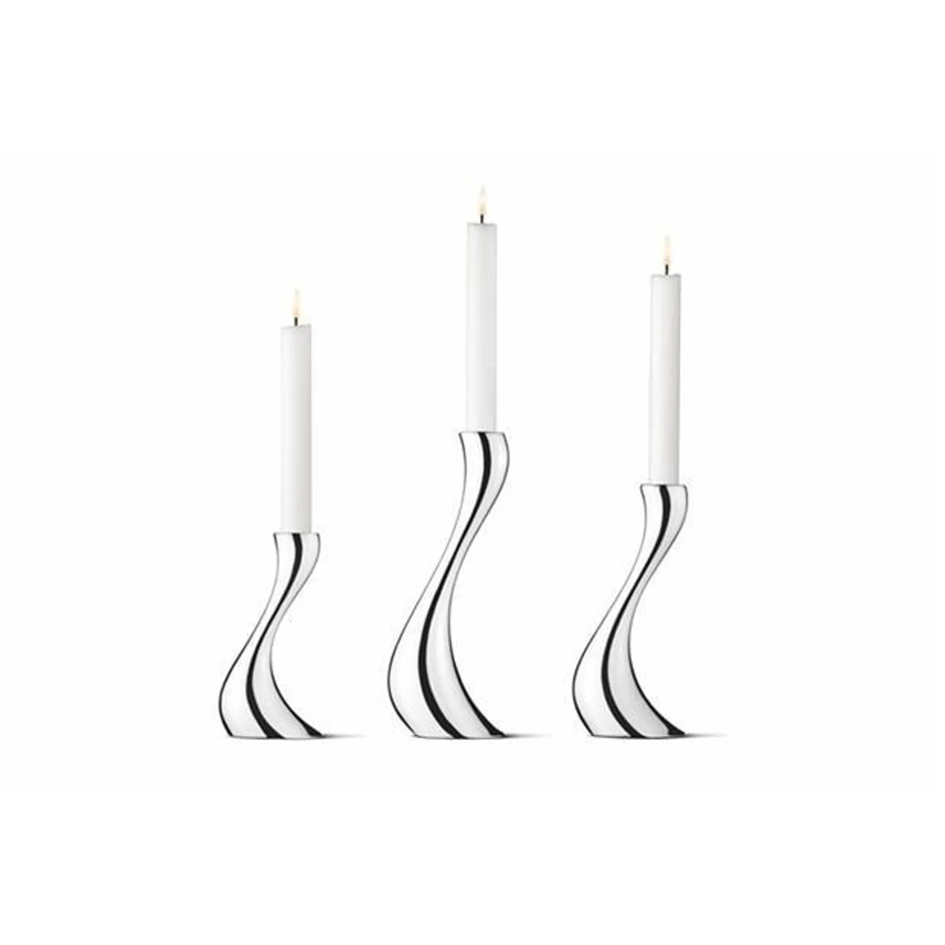 George Jensen CANDLEHOLDER STAINLESS STEEL MIRROR S/M/L 3 PACK