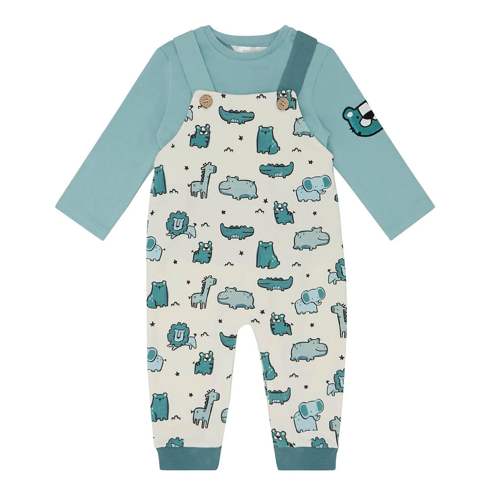 Long-Sleeve Top & Dungarees Two-Piece Set