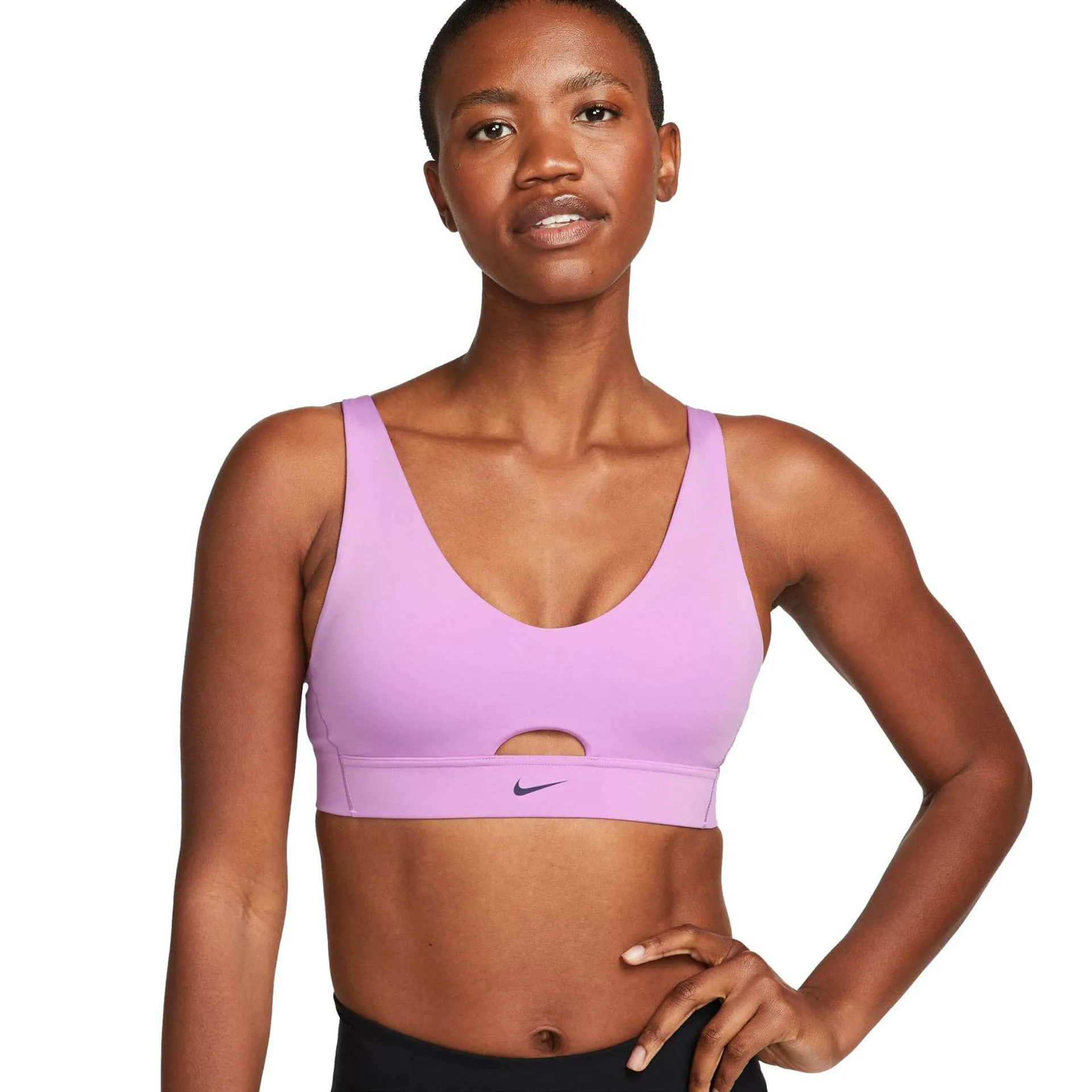NIKE INDY PLUNGE CUTOUT WOMENS MEDIUM-SUPPORT PADDED SPORTS BRA