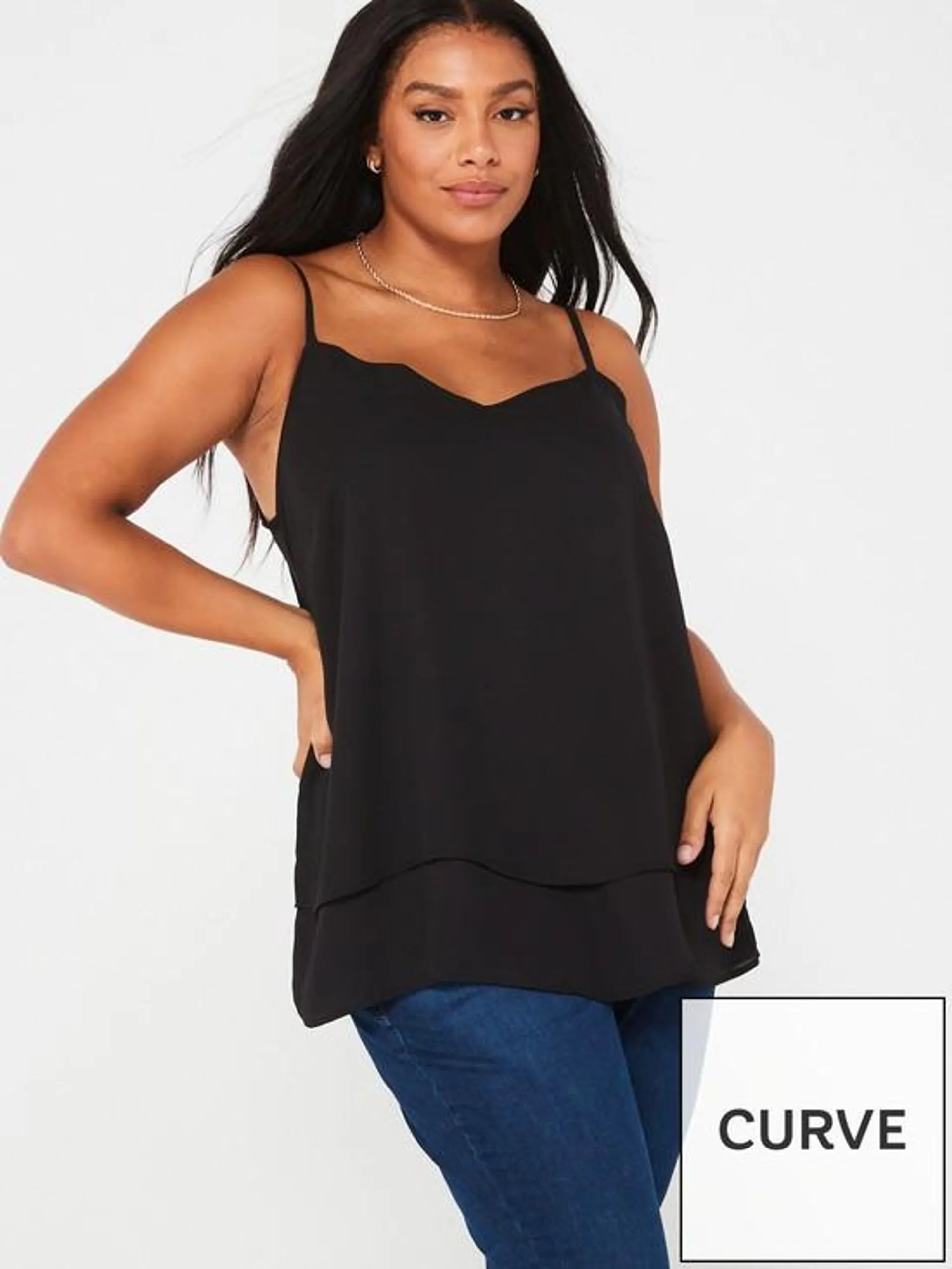 Woven Cami Top - Black