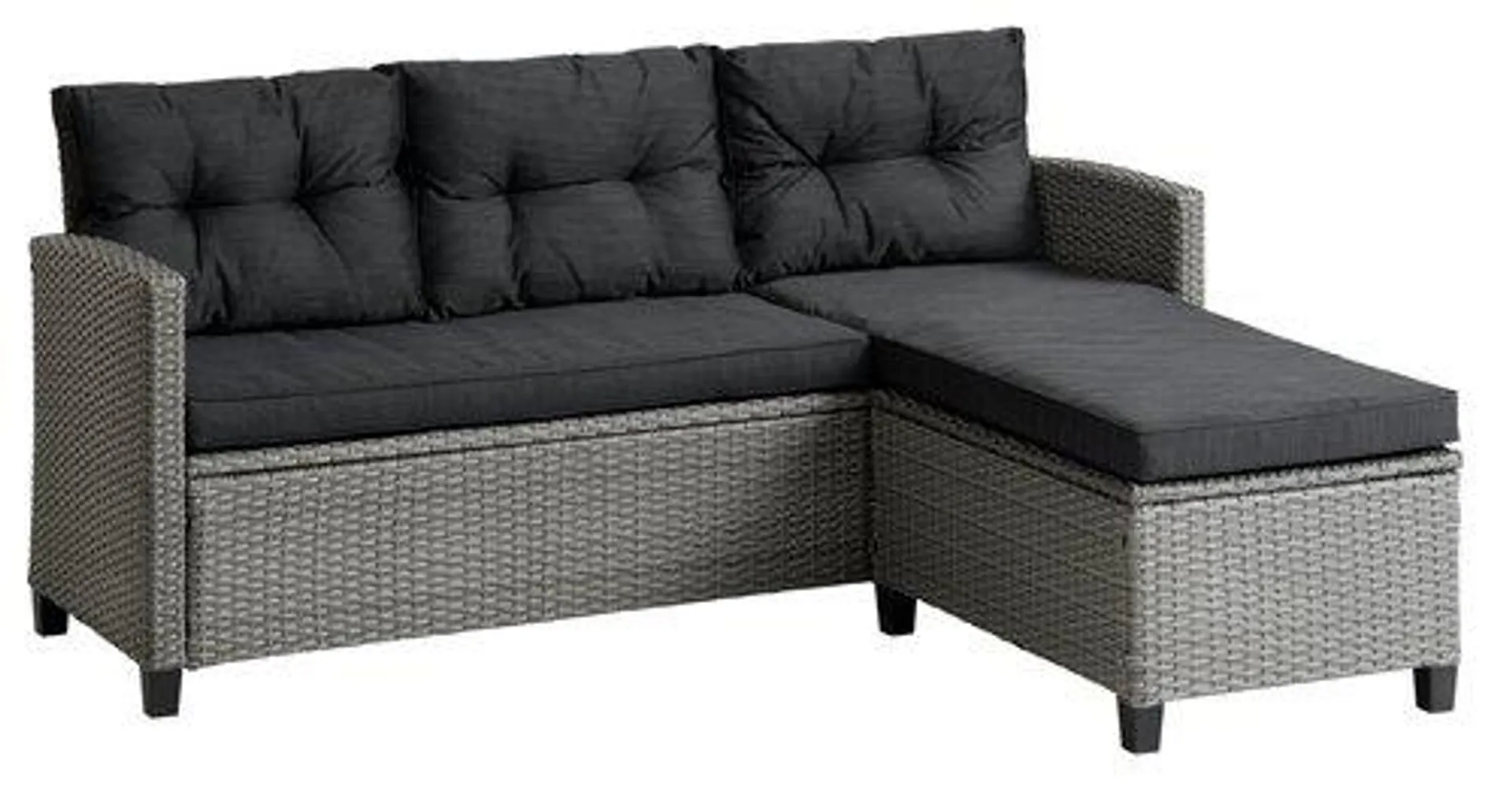 Lounge sofa MORA w/chaise 3 pers. grey
