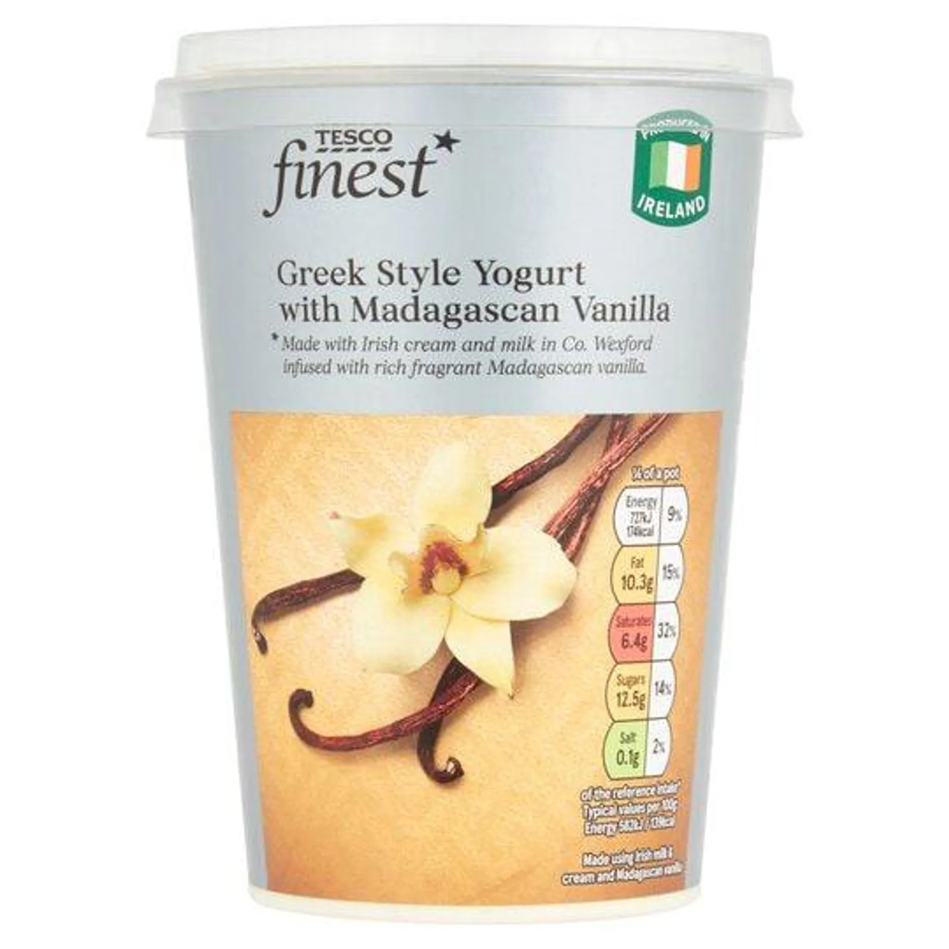 Tesco Finest* Grk/Style Yoghurt With Mdgscan Vanilla 500G