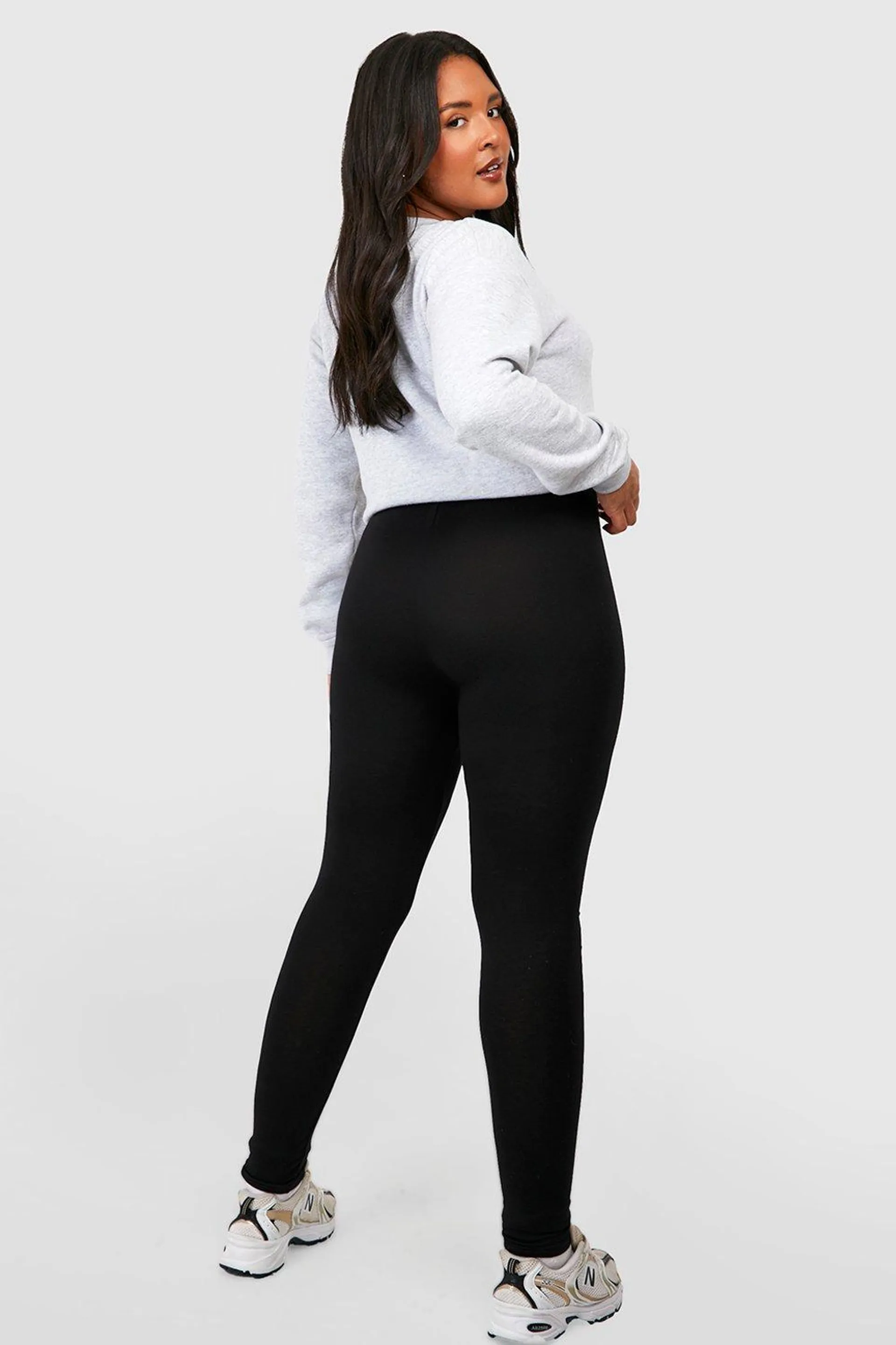 Plus High Waisted Basic Mix Leggings