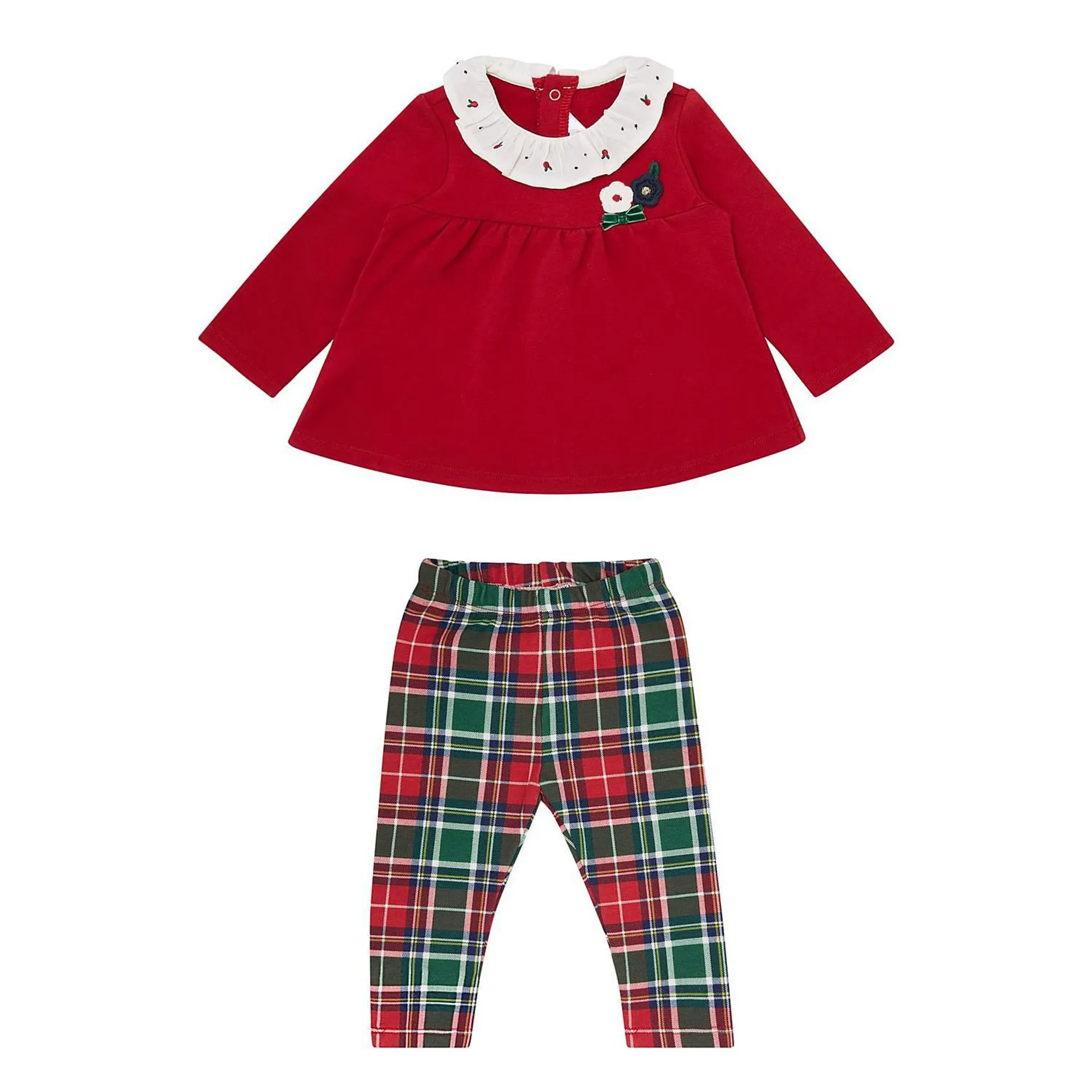 Two-Piece Tartan Top and Leggings Set