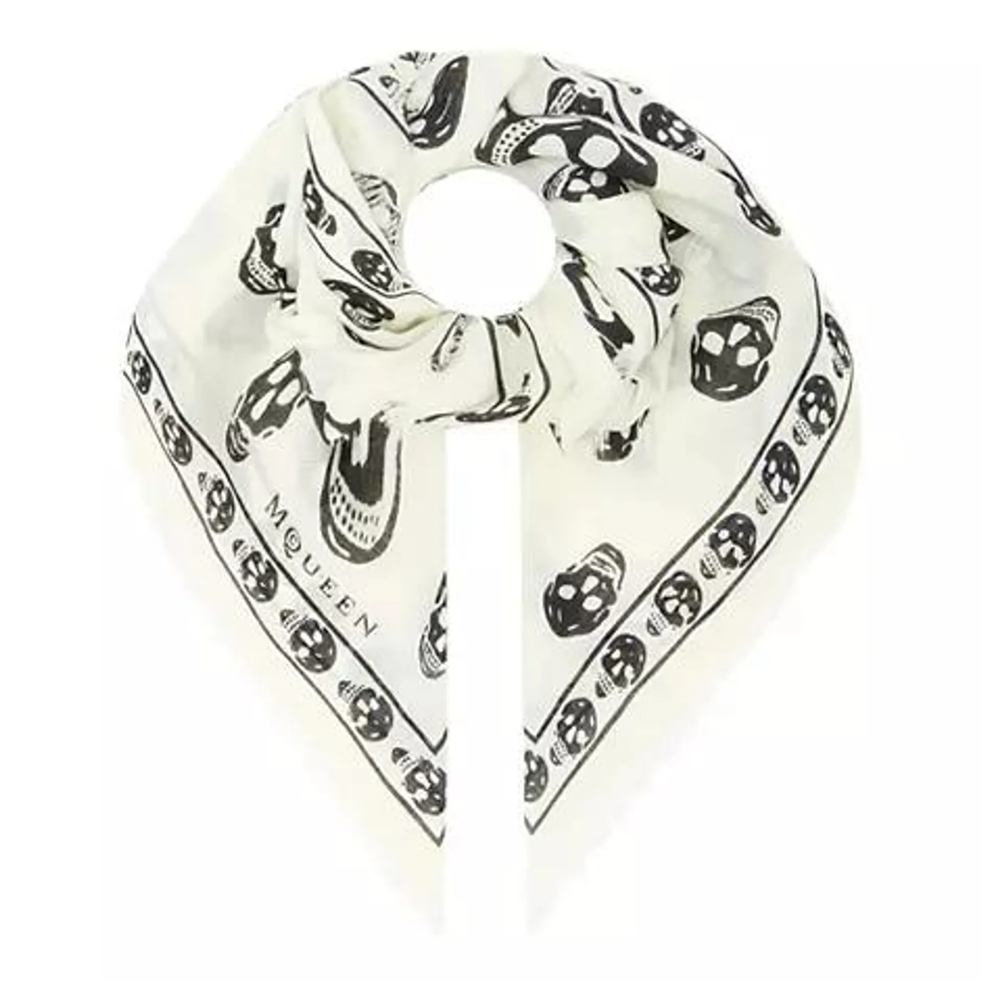 Classic Skull Print Silk Scarf