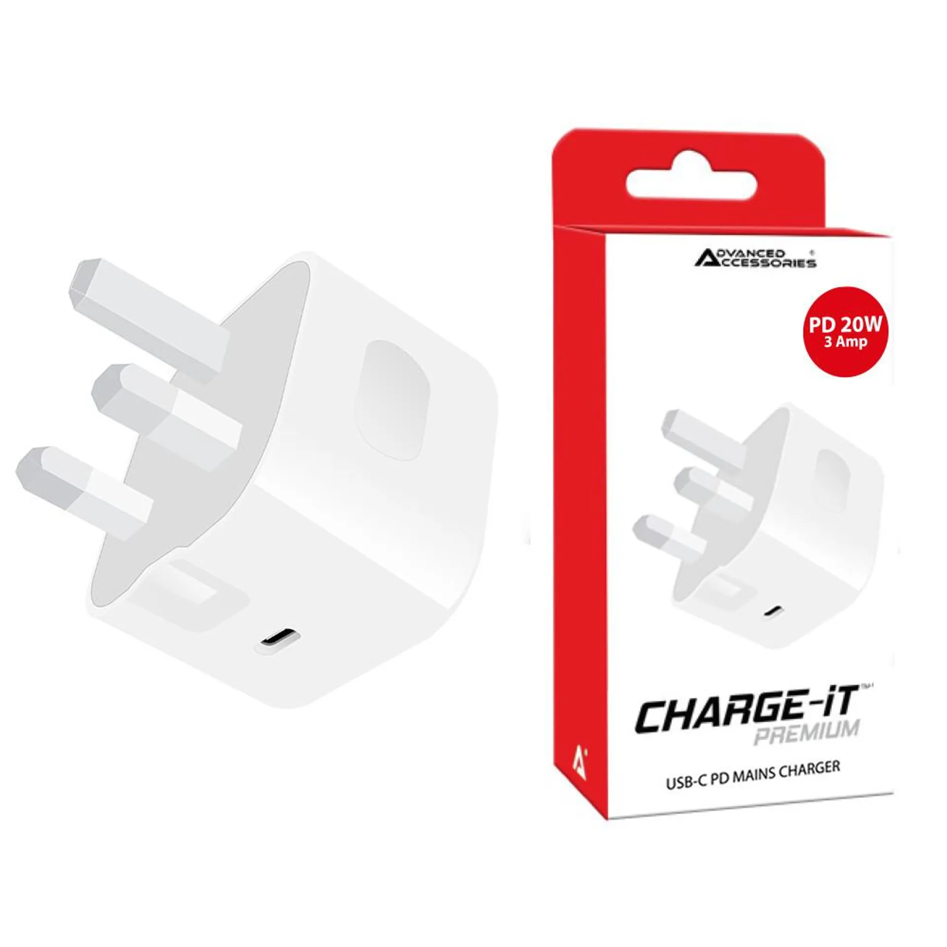 UNIVERSAL USB-C 3A PD 20W MAINS CHARGER