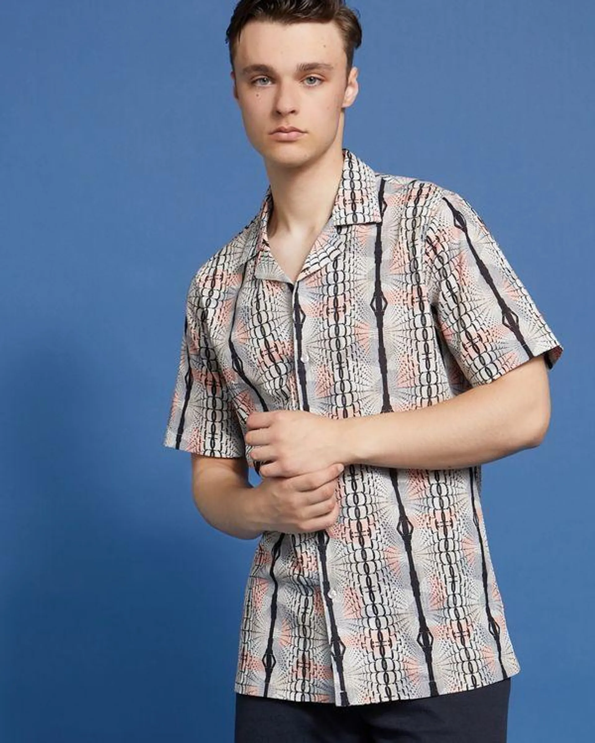 Paul Galvin Seat Print Cotton Shirt