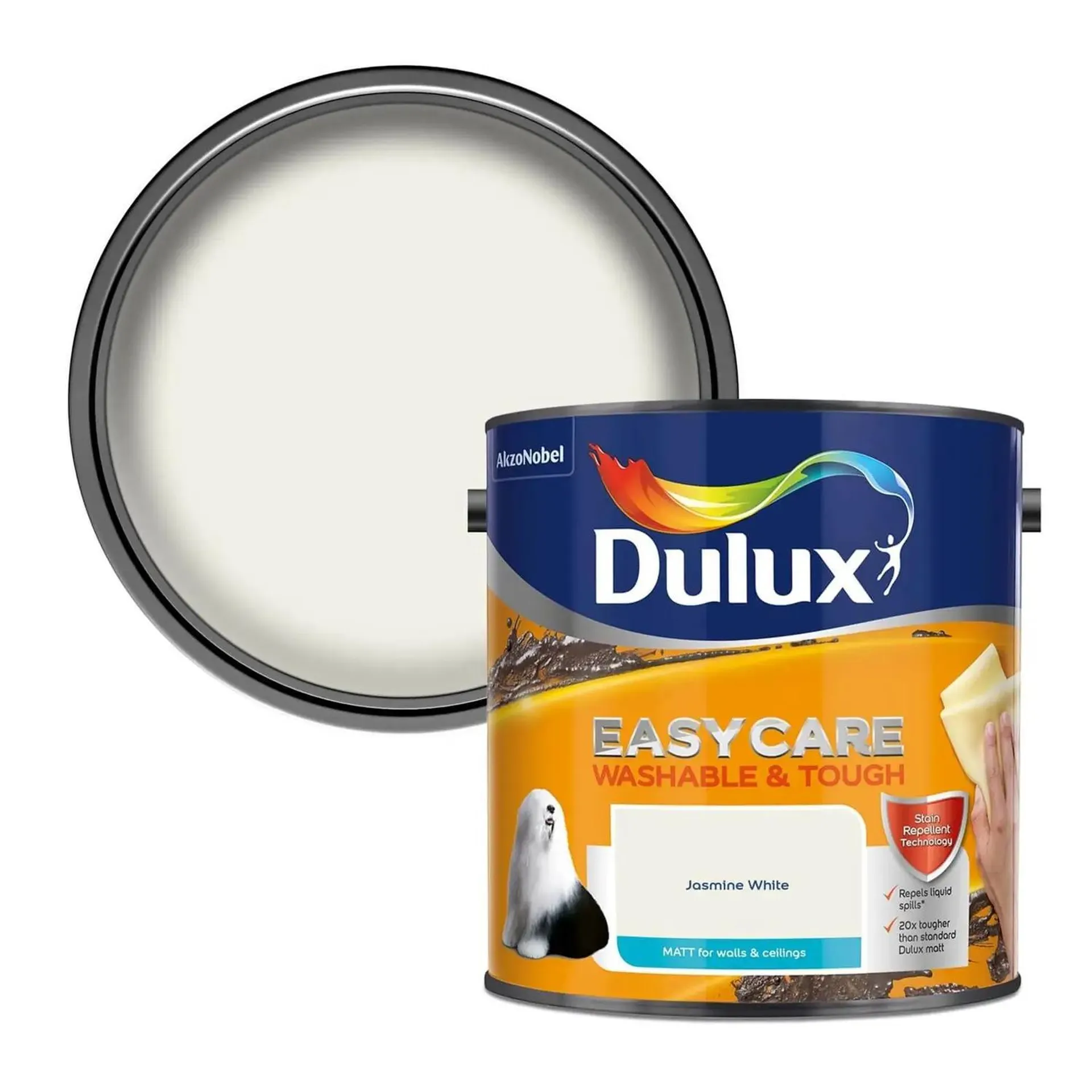 Dulux Easycare Washable & Tough Matt Paint Jasmine White - 2.5L