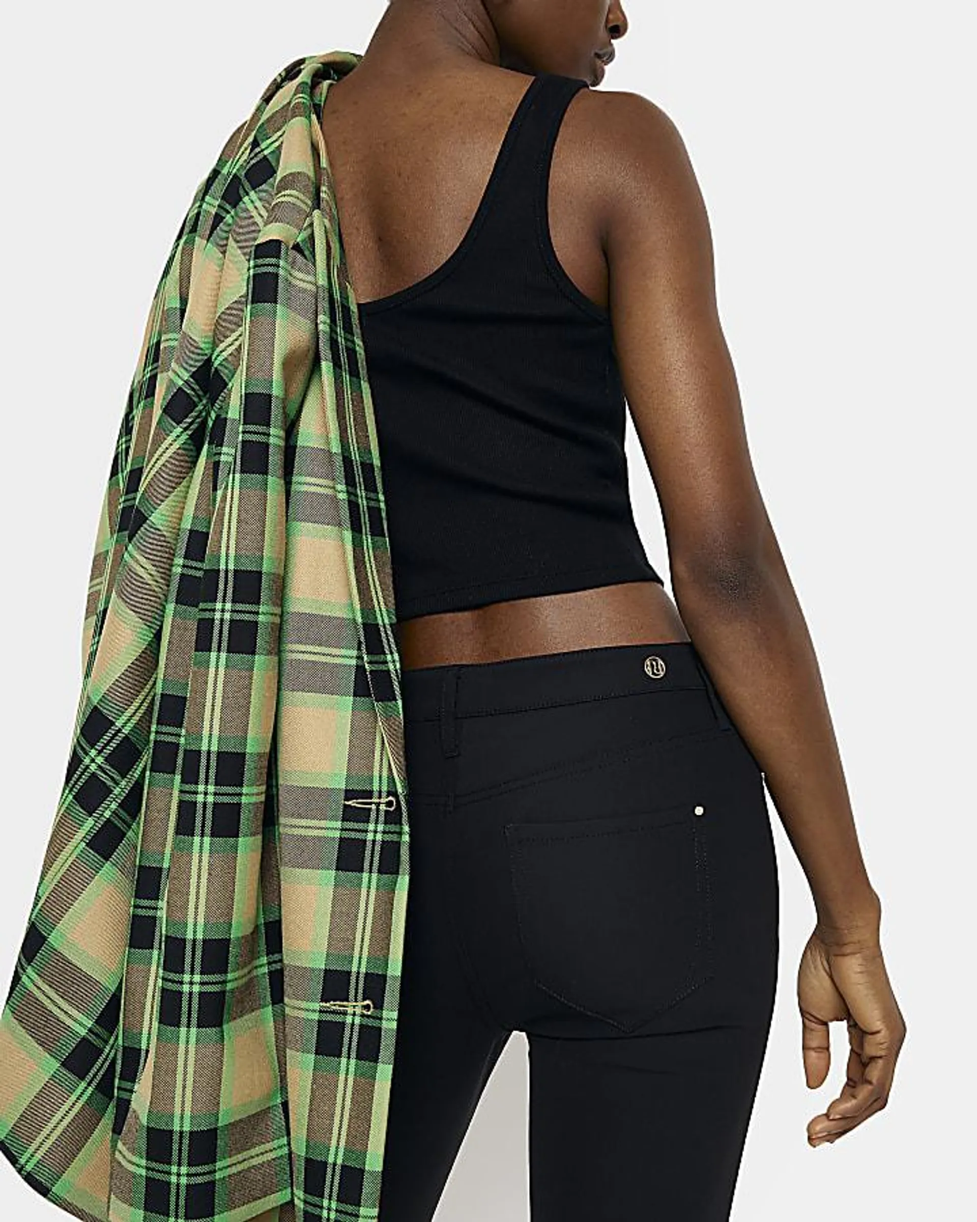 Black mid rise skinny trousers