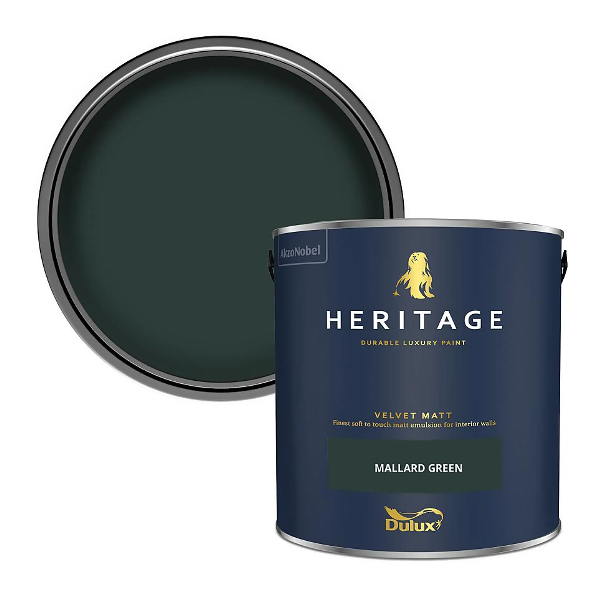 Dulux Heritage Matt Emulsion Paint Mallard Green - 2.5L