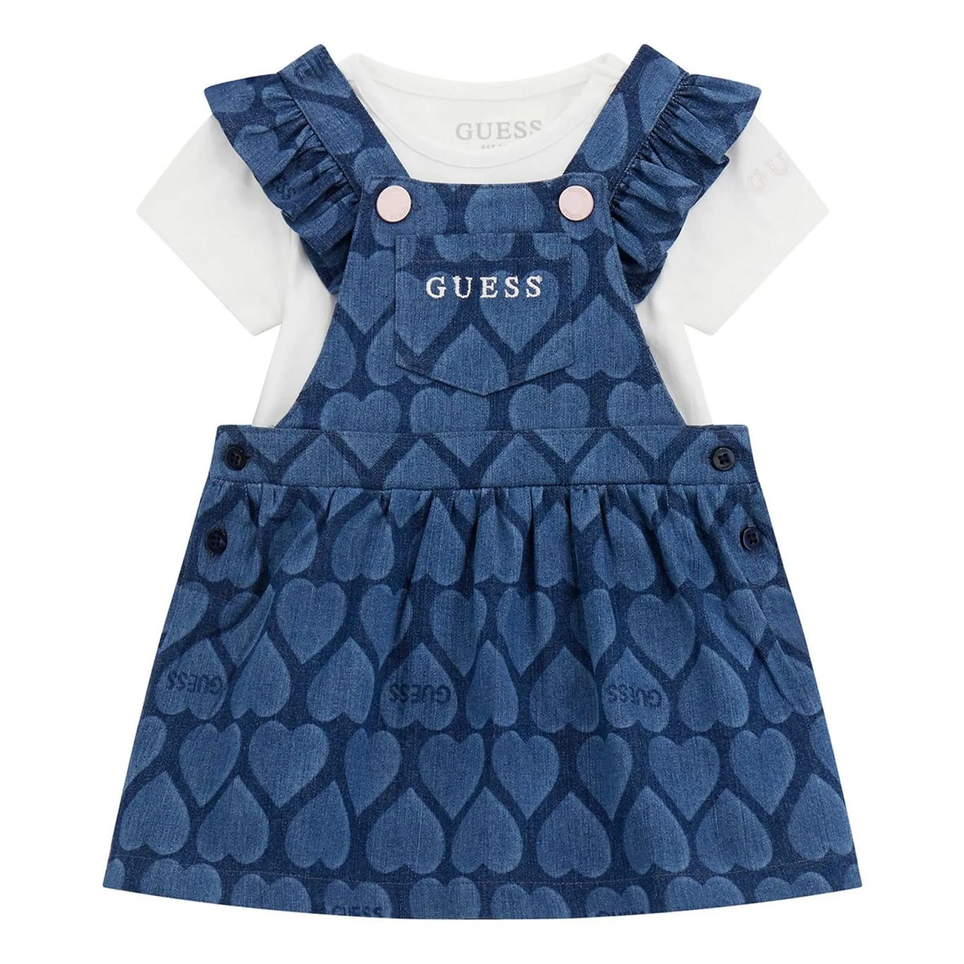 Two-Piece Bodysuit & Denim Pinafore Set