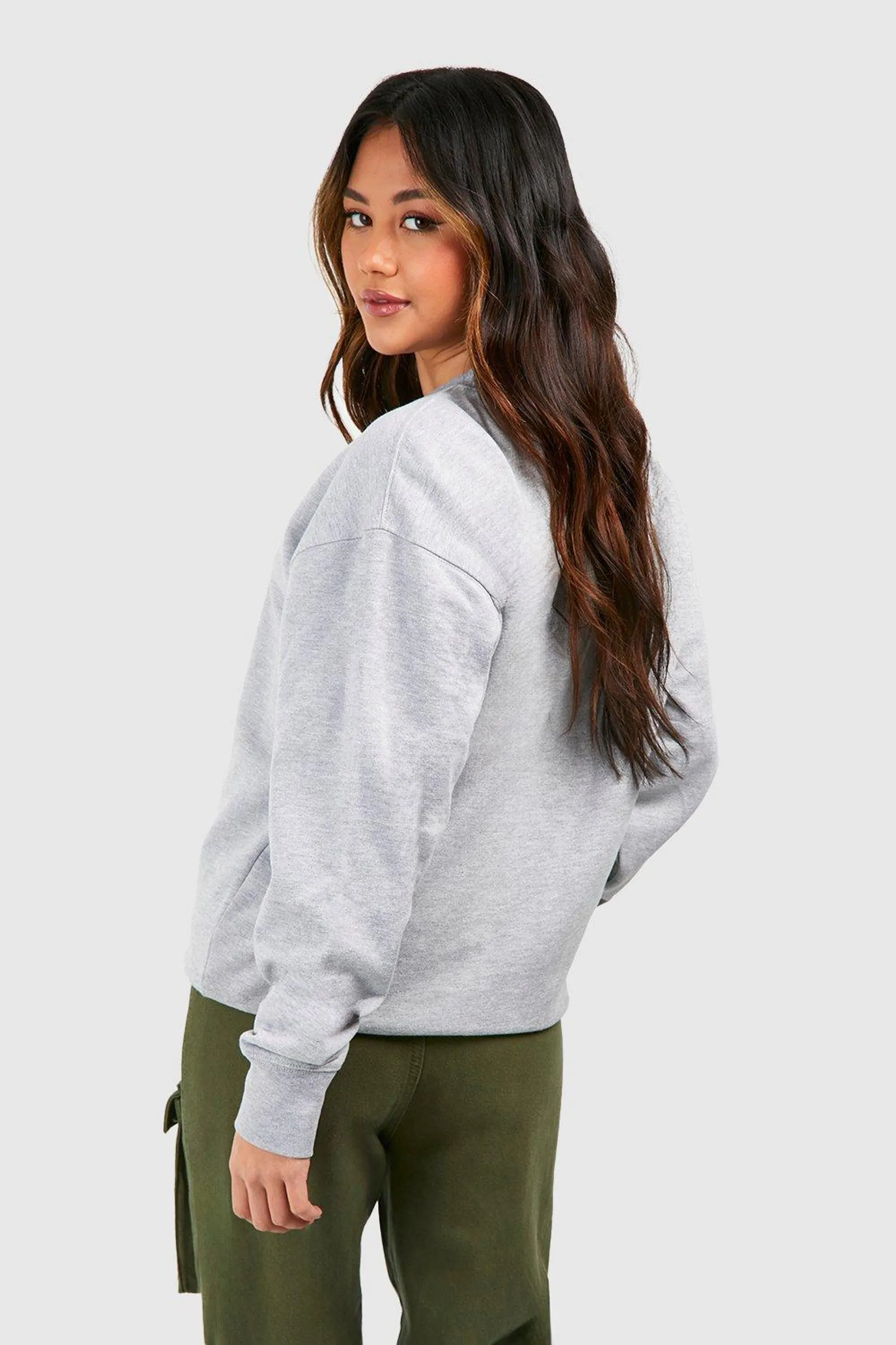 Grey Marl Ye Saint West Slogan Oversized Sweatshirt